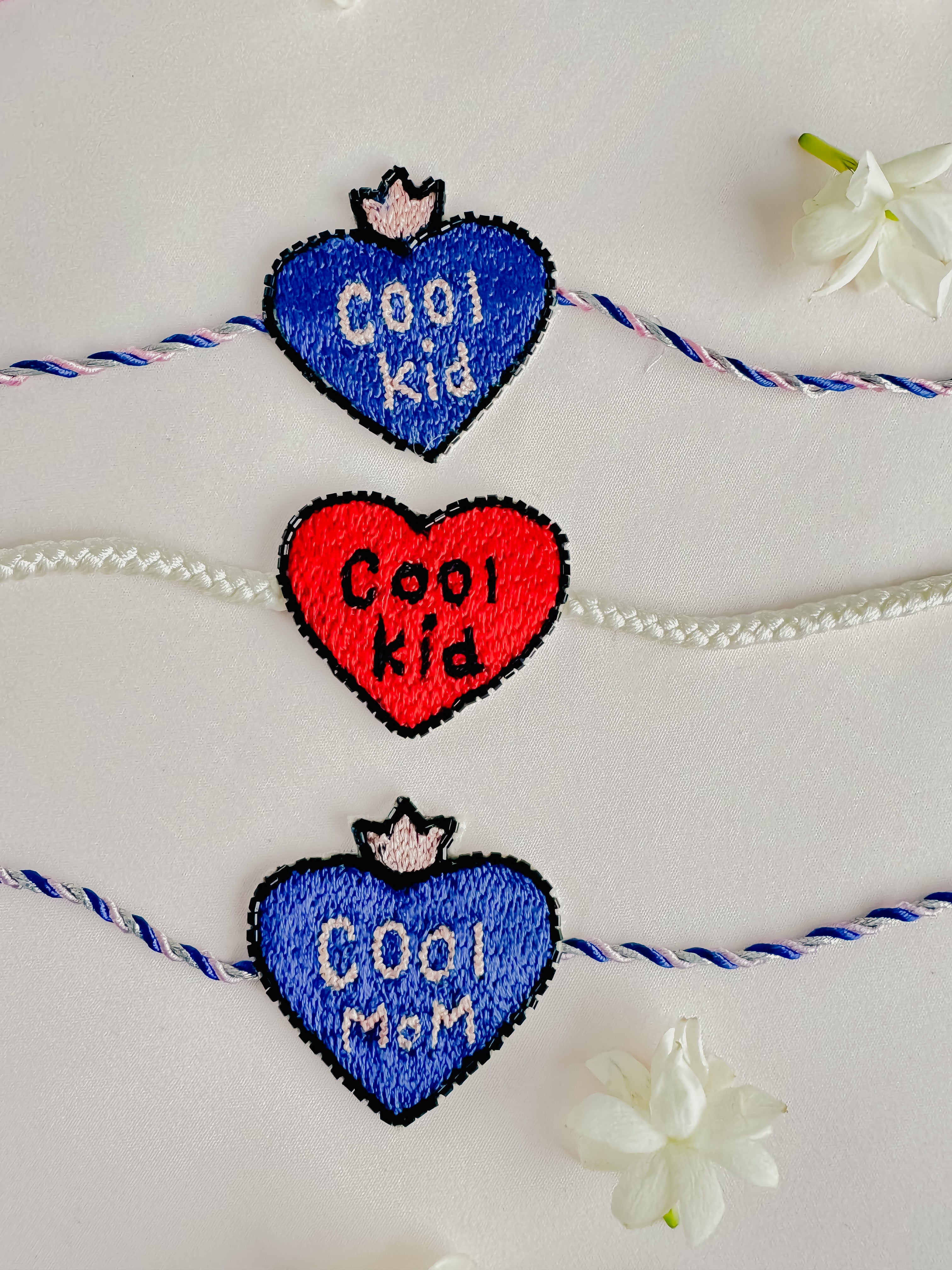 Set of 3- Crown Cool kid & Cool kid & Crown Mom Handmade Rakhi