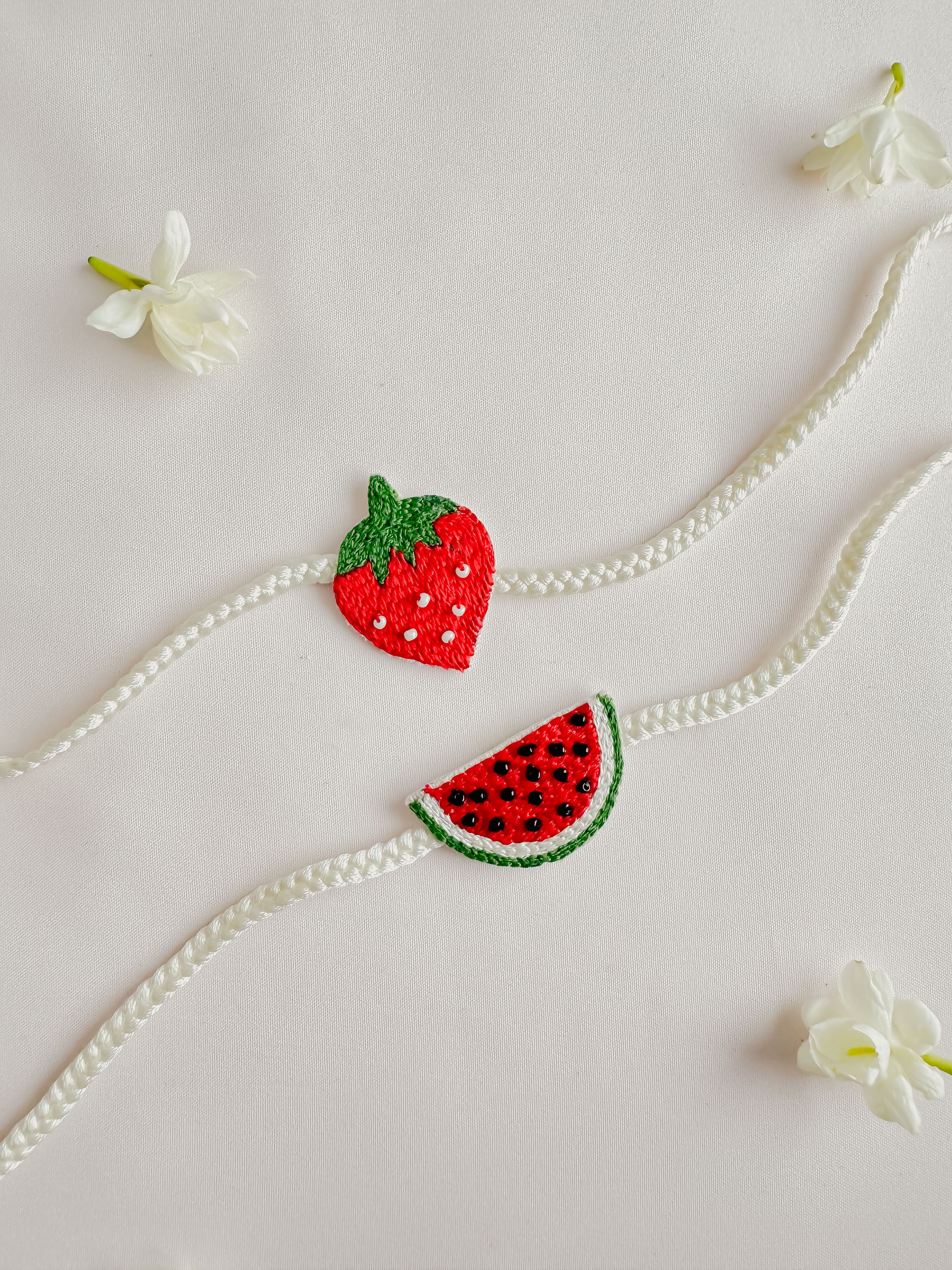 Set of 2 - Juicy Bond Watermelon & Strawberry Handmade Rakhi
