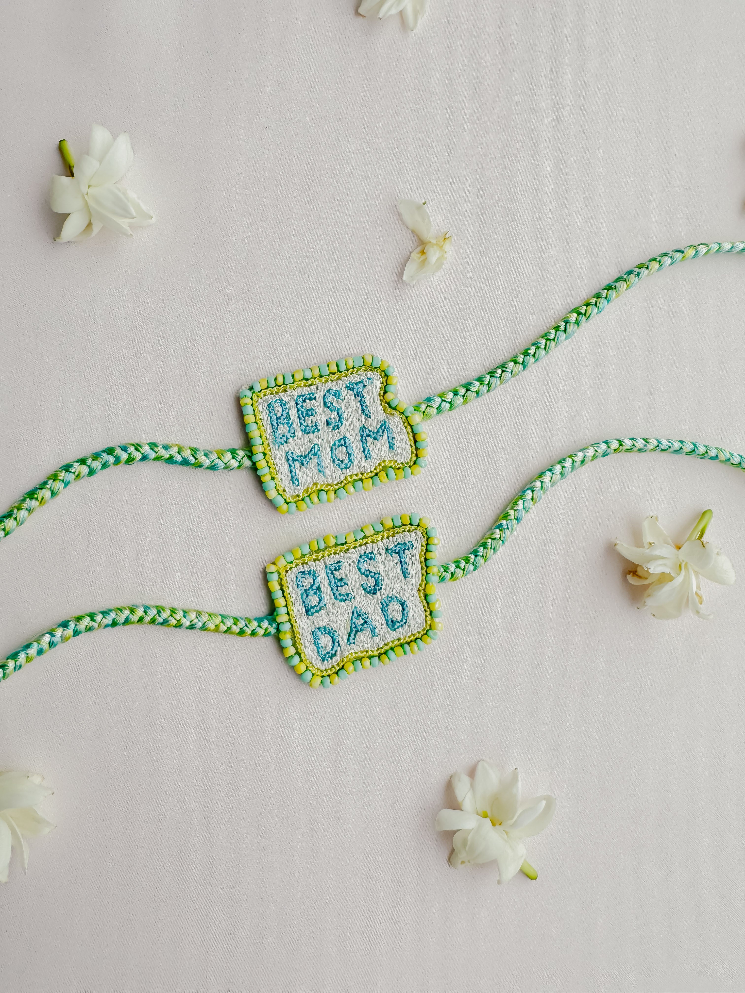 Set of 2- Best Mom & Best Dad Handmade Rakhi