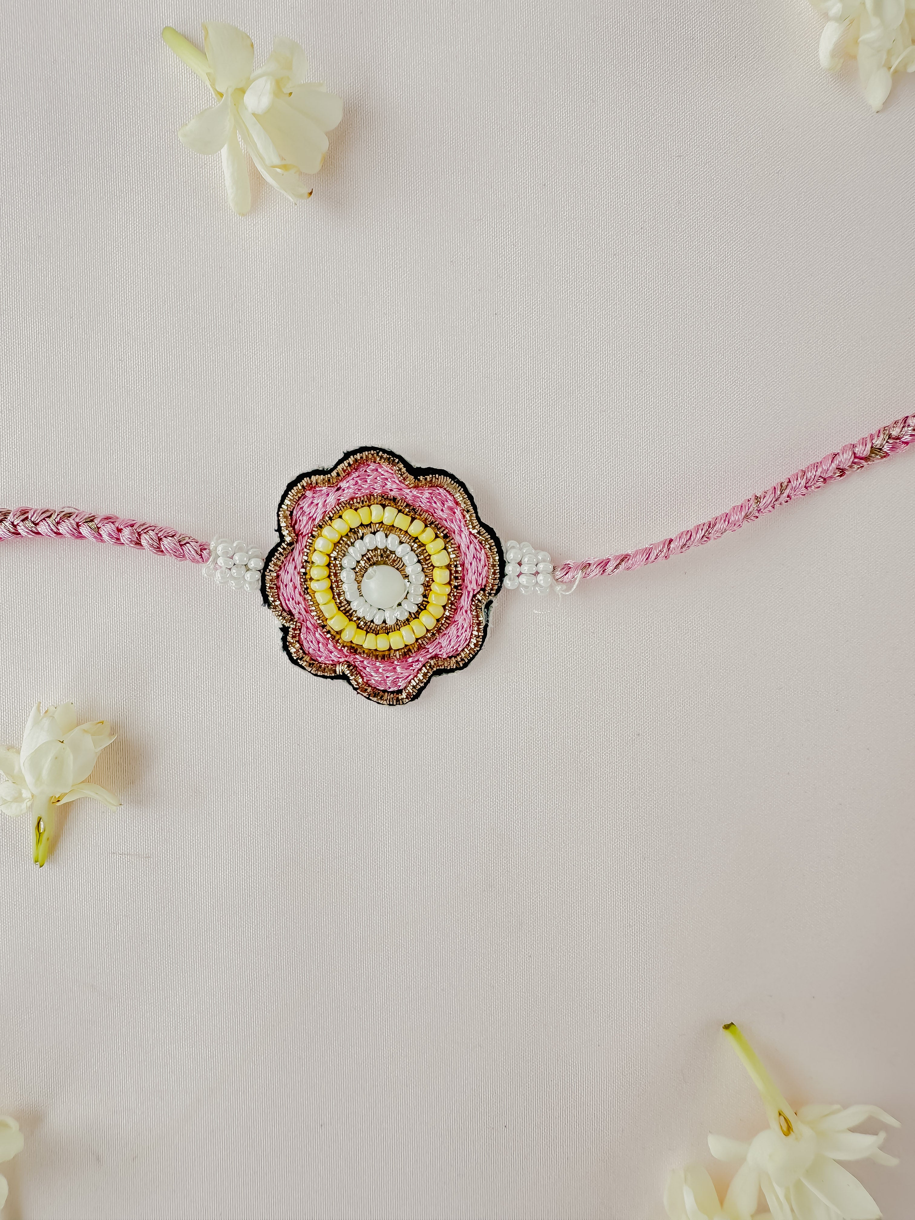 Pink Beaded Handmade Rakhi