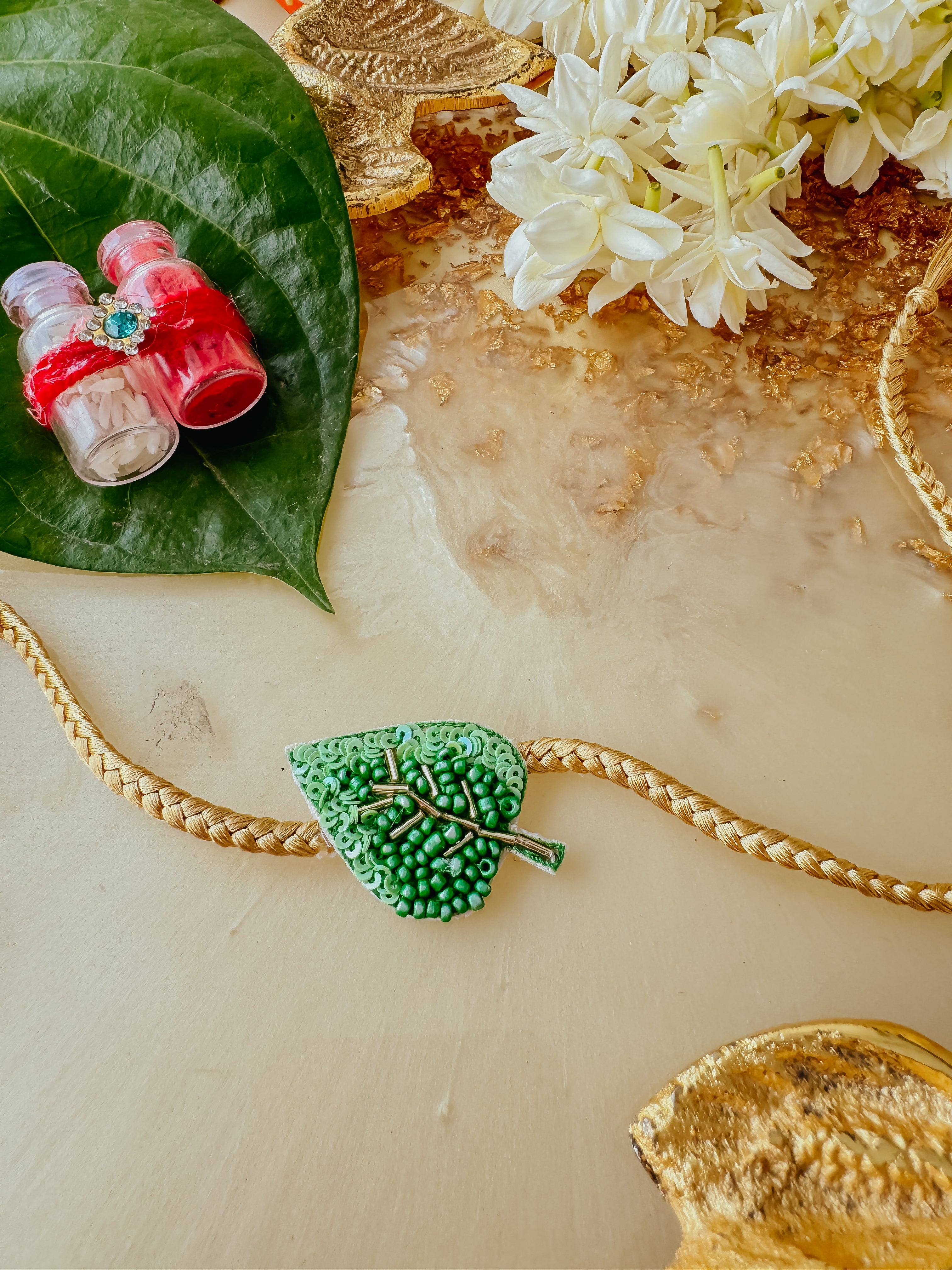 Leafy Charm Handmade Rakhi
