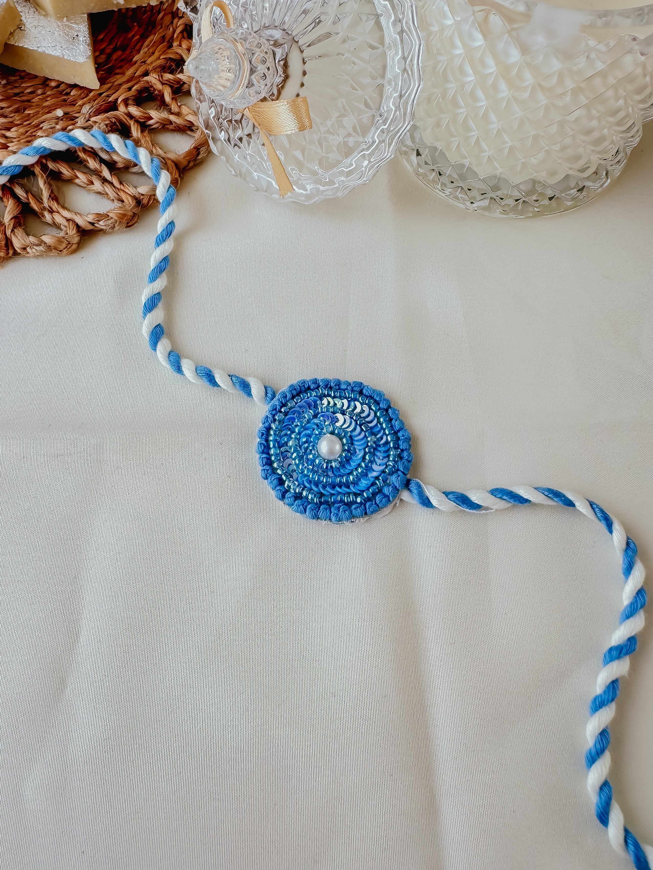 Blue Sapphire Shine Handmade Rakhi