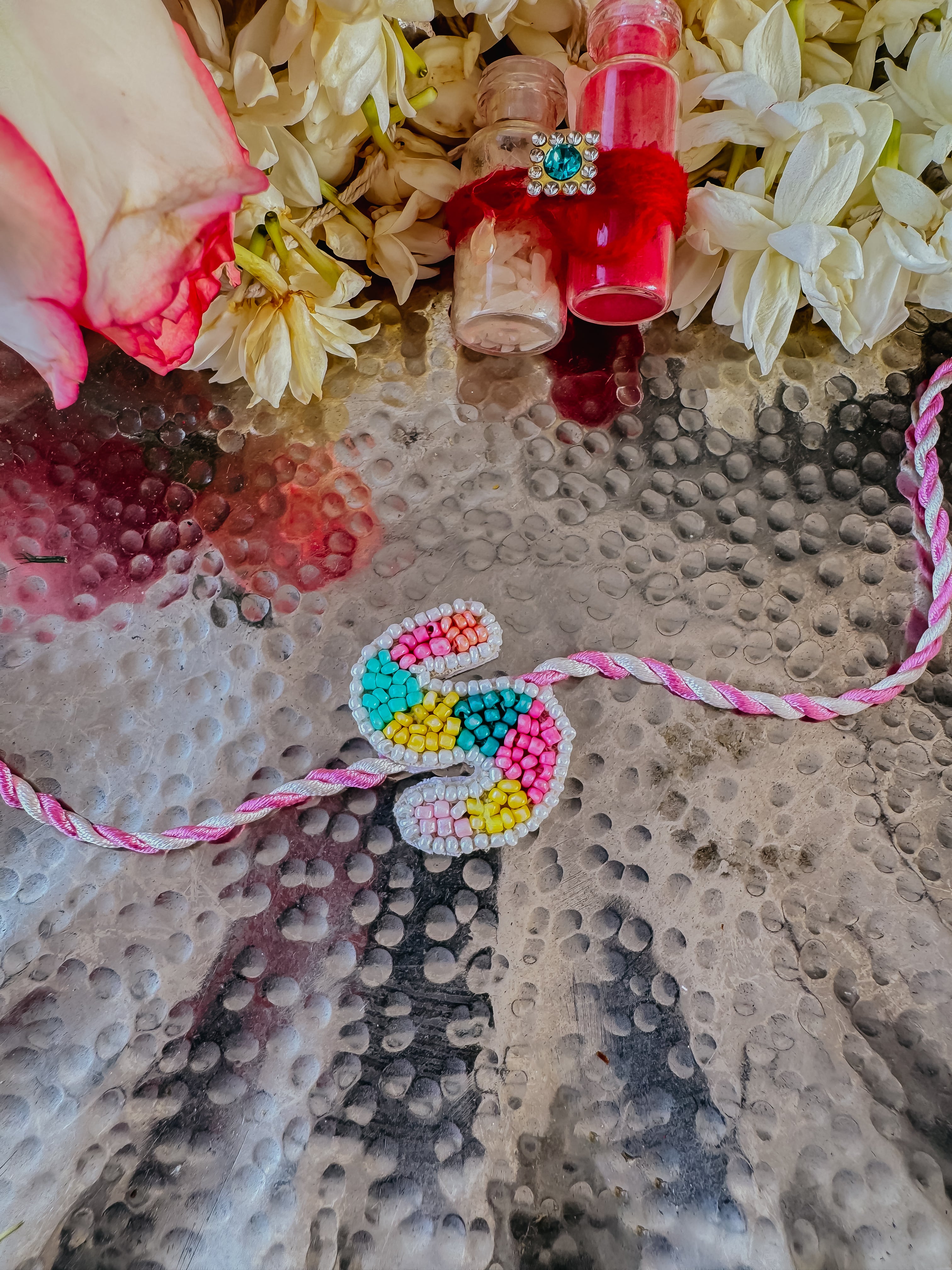 Personalized Alpha Handmade Rakhi - Marshmallow