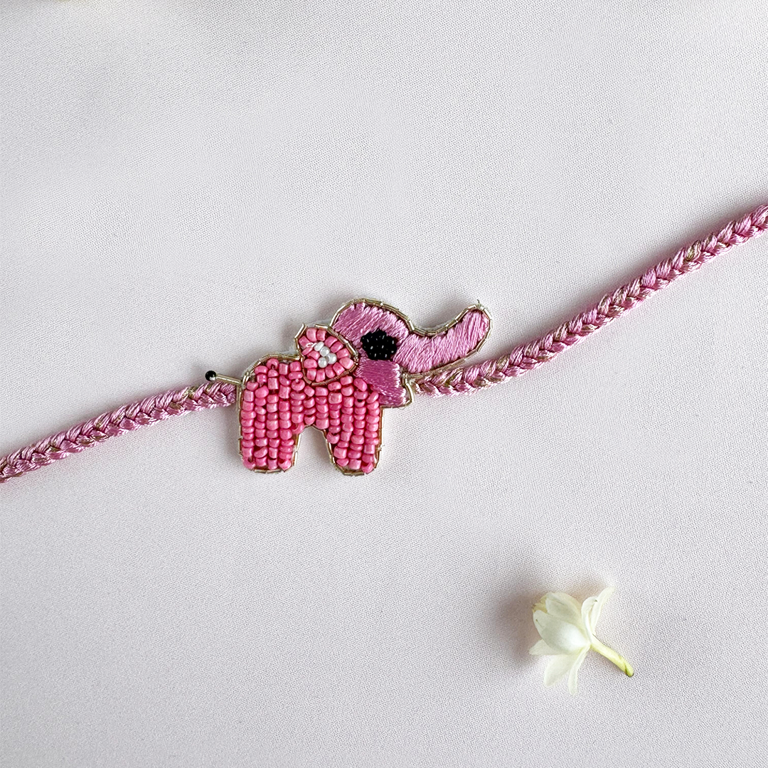 Pink Haathi Mera Saathi Handmade Rakhi