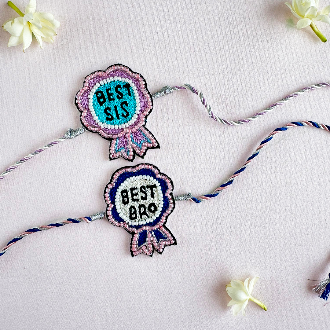 Set of 2- Best Sis & Best Bro Handmade Rakhi