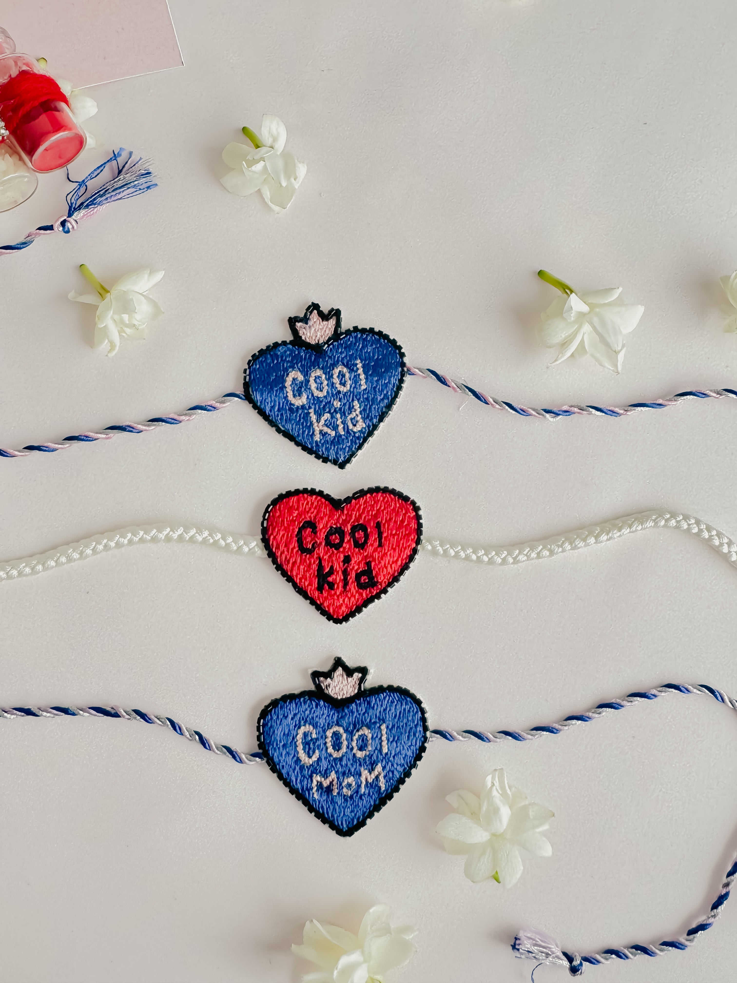 Set of 3- Crown Cool kid & Cool kid & Crown Mom Handmade Rakhi