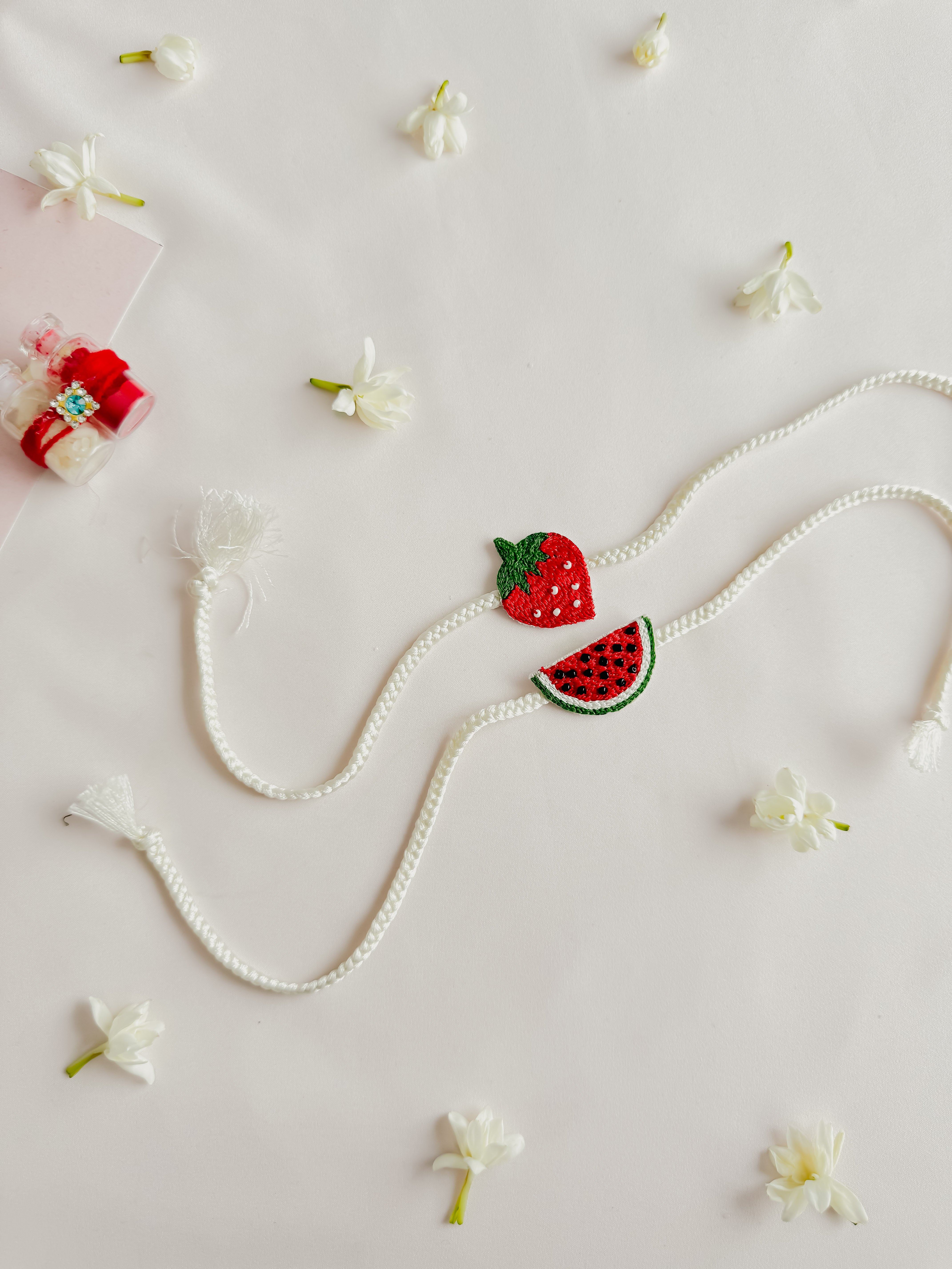 Set of 2 - Juicy Bond Watermelon & Strawberry Handmade Rakhi