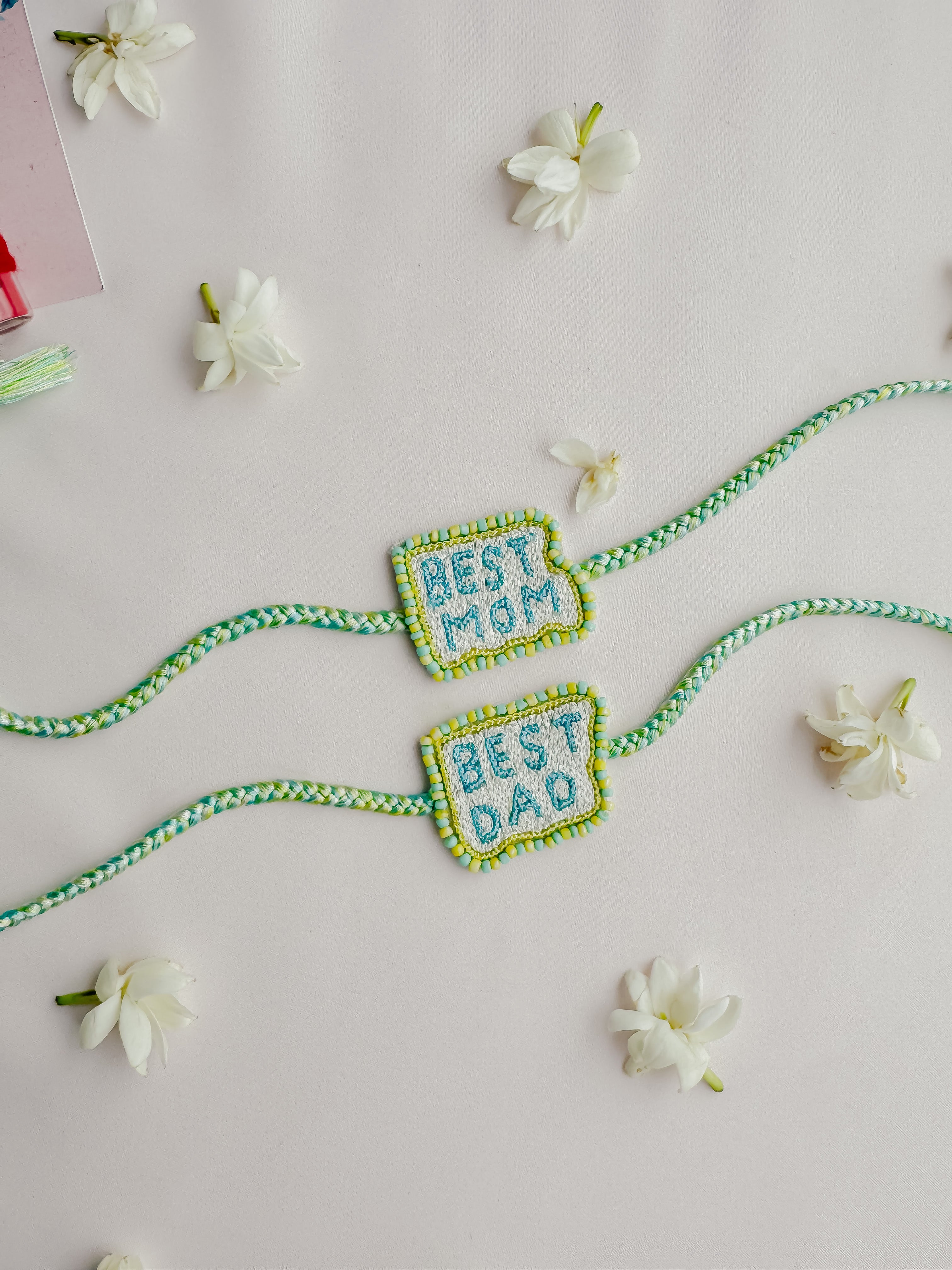 Set of 2- Best Mom & Best Dad Handmade Rakhi