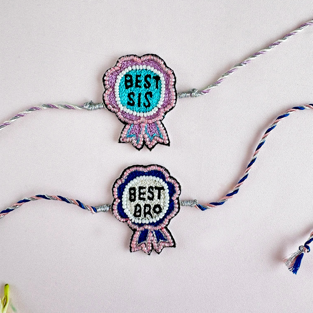 Set of 2- Best Sis & Best Bro Handmade Rakhi