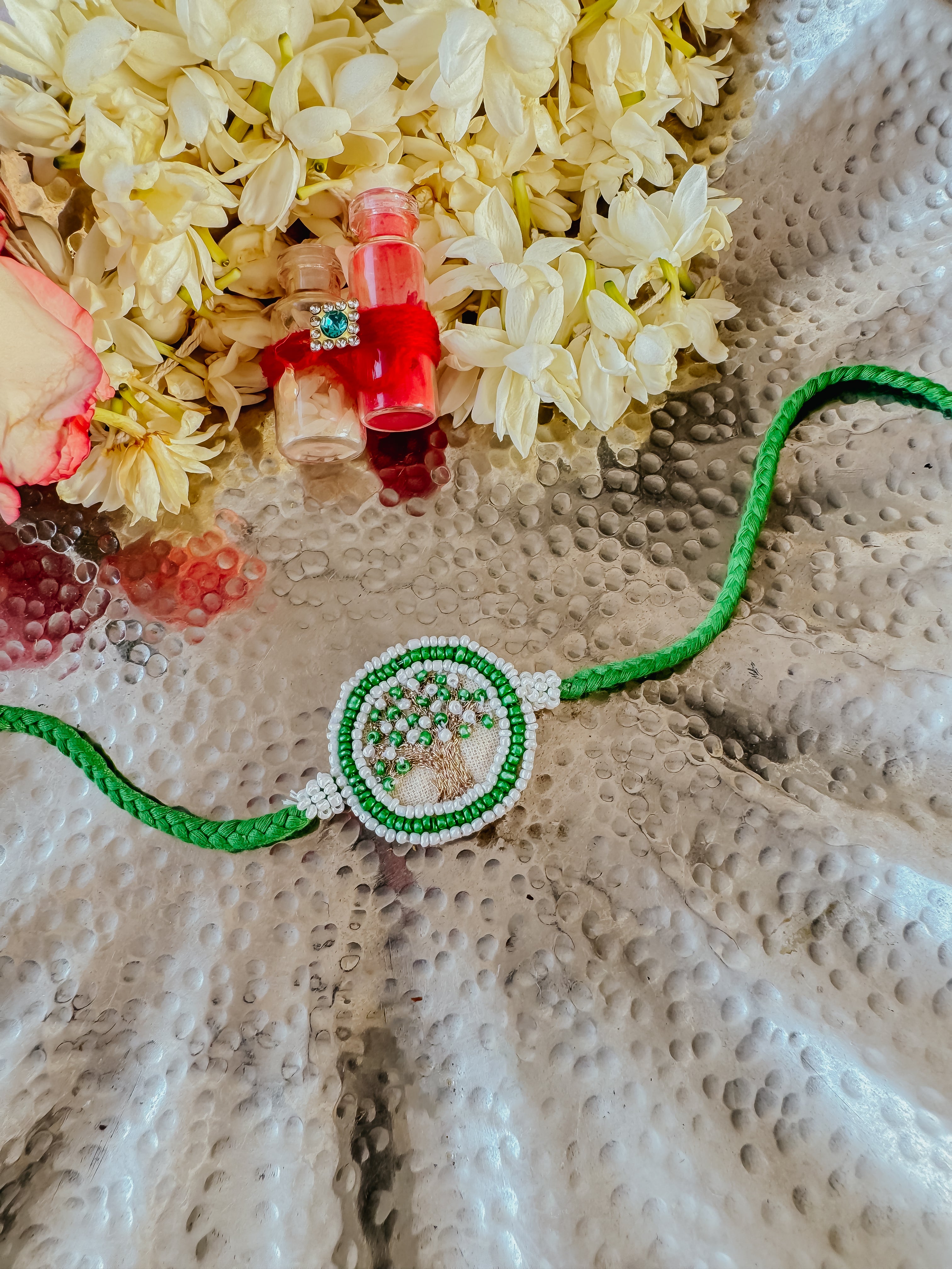 Green Kalpavriksha Handmade Rakhi