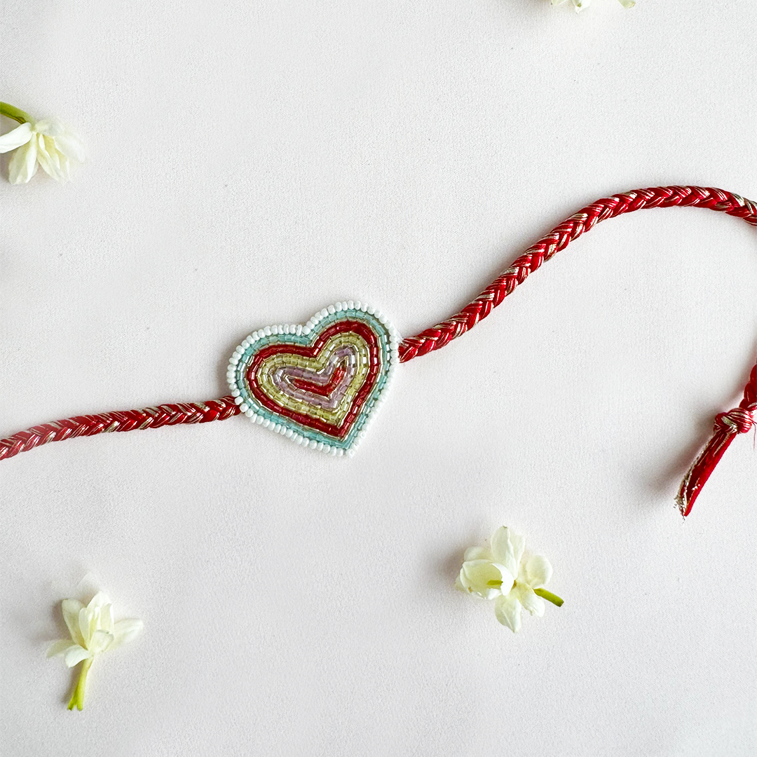 Heartstring Embroidered Handmade Rakhi