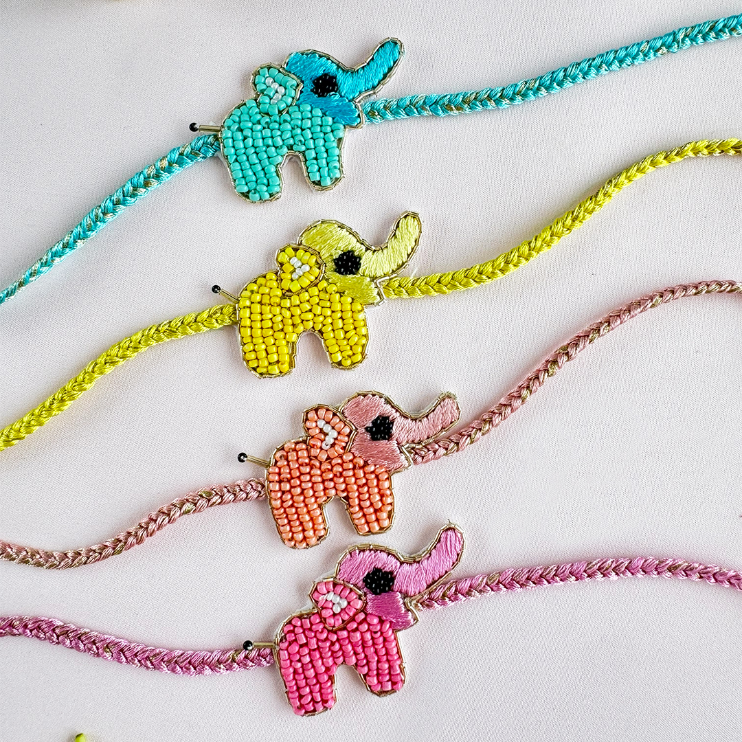 Set of 4- Haathi Mera Saathi Handmade Rakhi