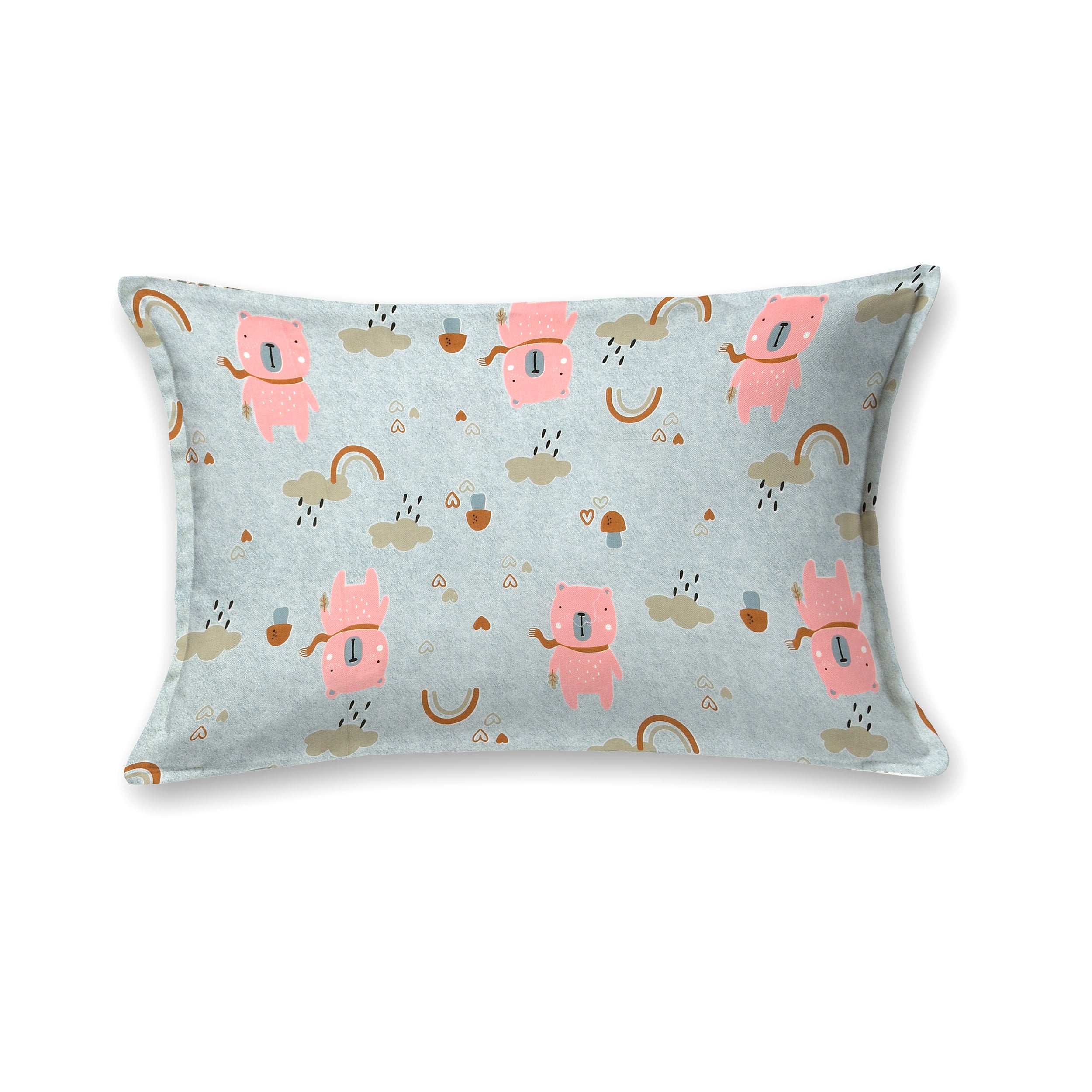 Dream World Cotton Single Bedsheet Set of 2 - Sky Blue