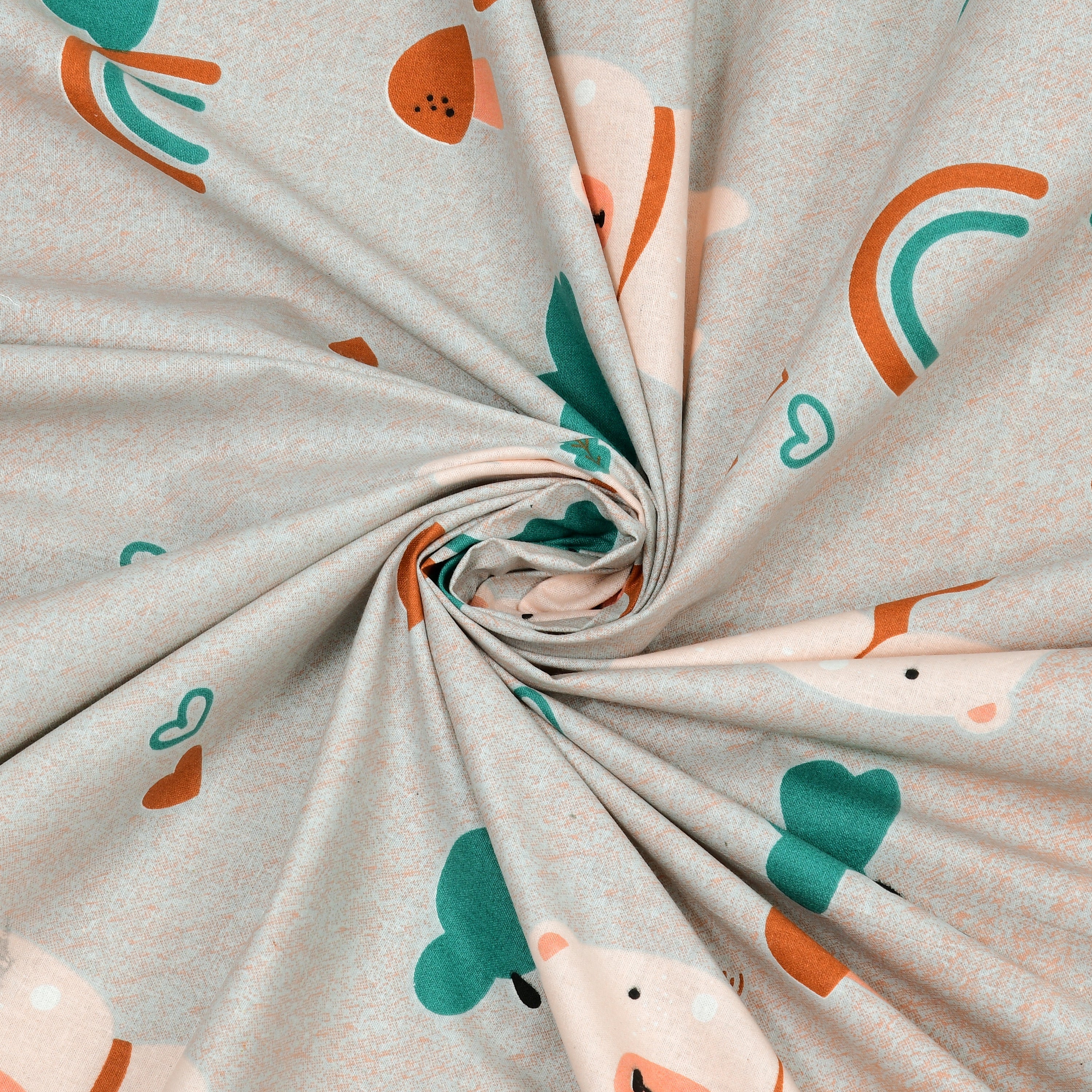 Dream World Cotton Single Bedsheet Set of 2 - Mint Green