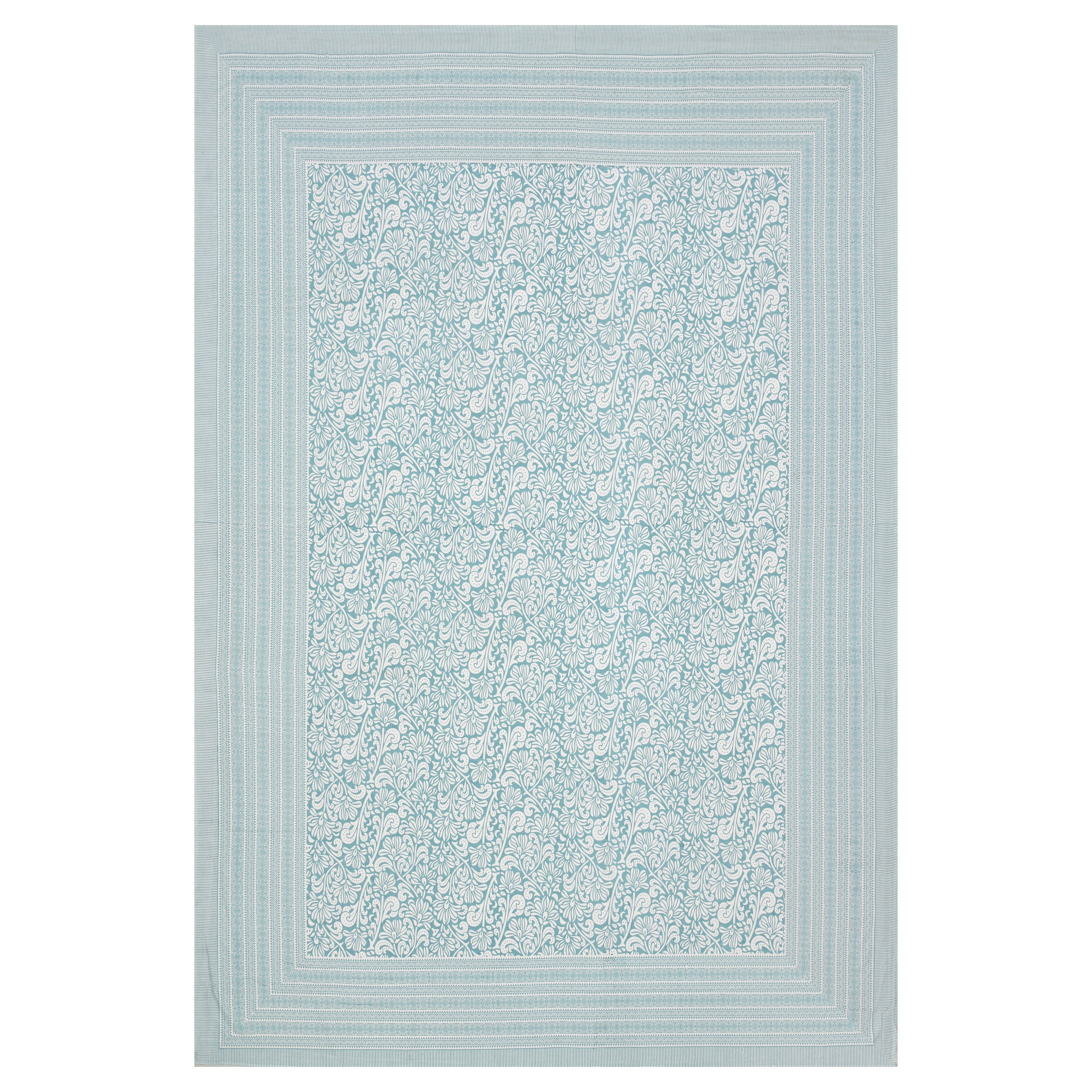 Paisley Block Printed Cotton Single Bedsheet- Green (Pack of 2)