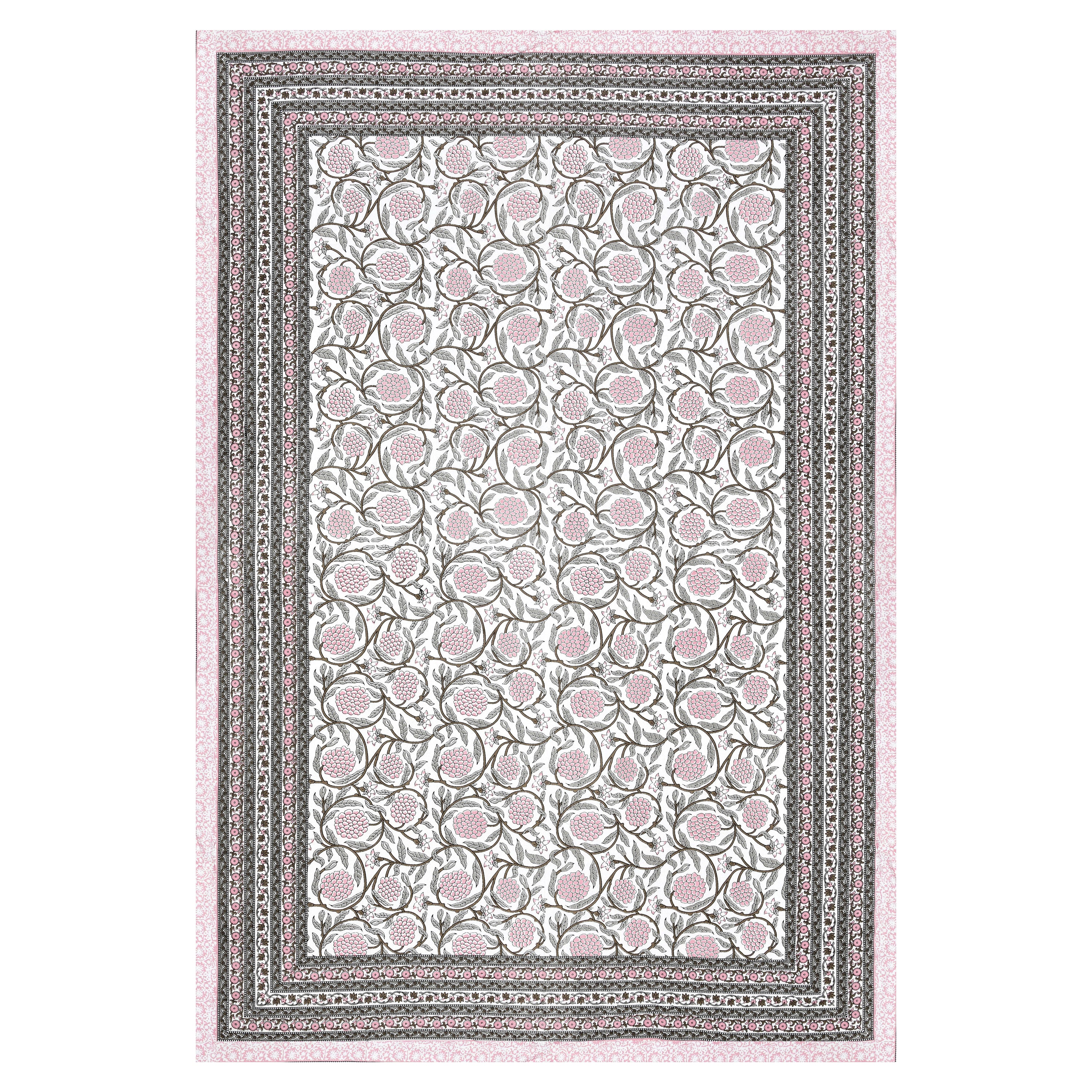 Pastel Floral Cotton Single Bedsheet- Pastel Pink (Pack of 2)
