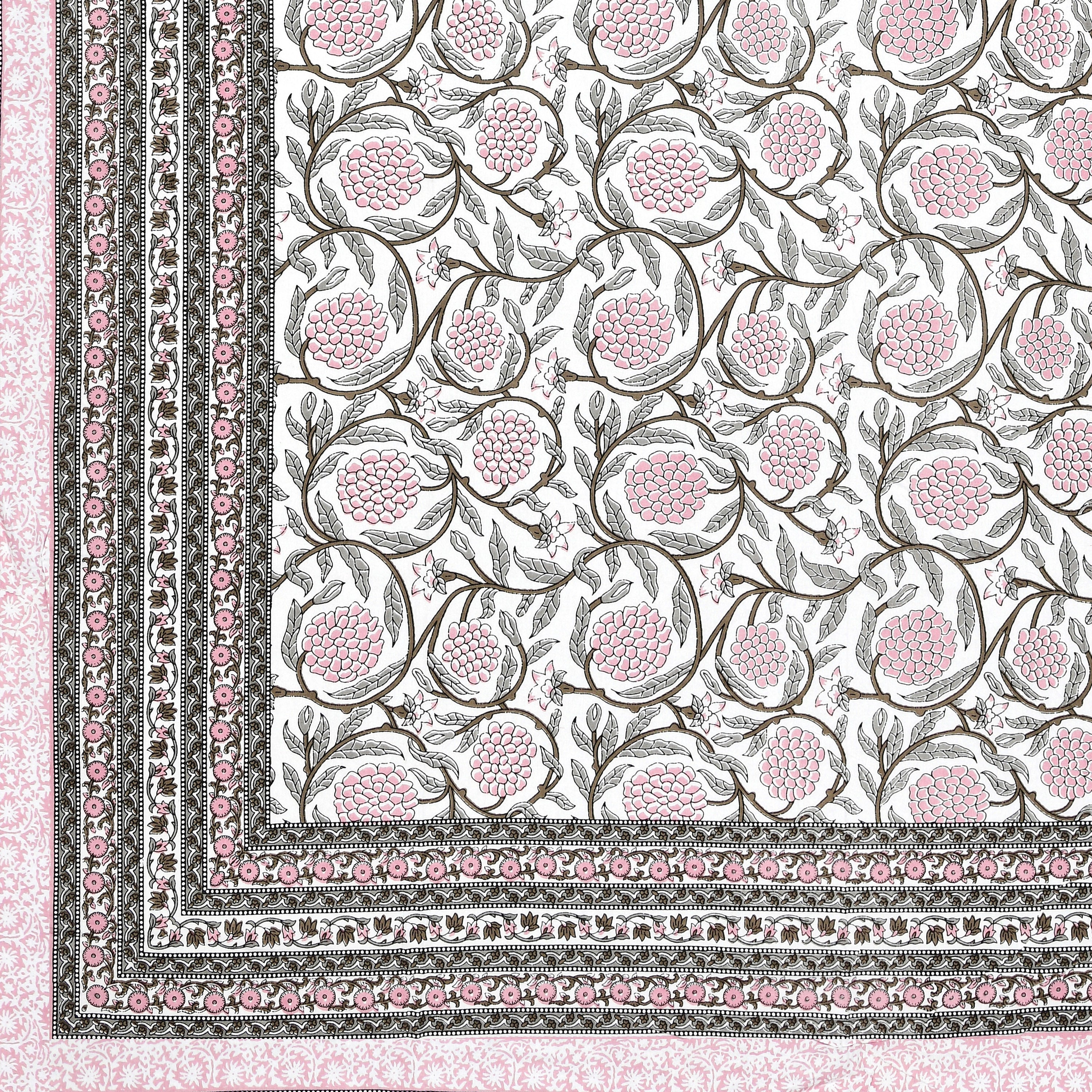 Pastel Floral Cotton Single Bedsheet- Pastel Pink (Pack of 2)