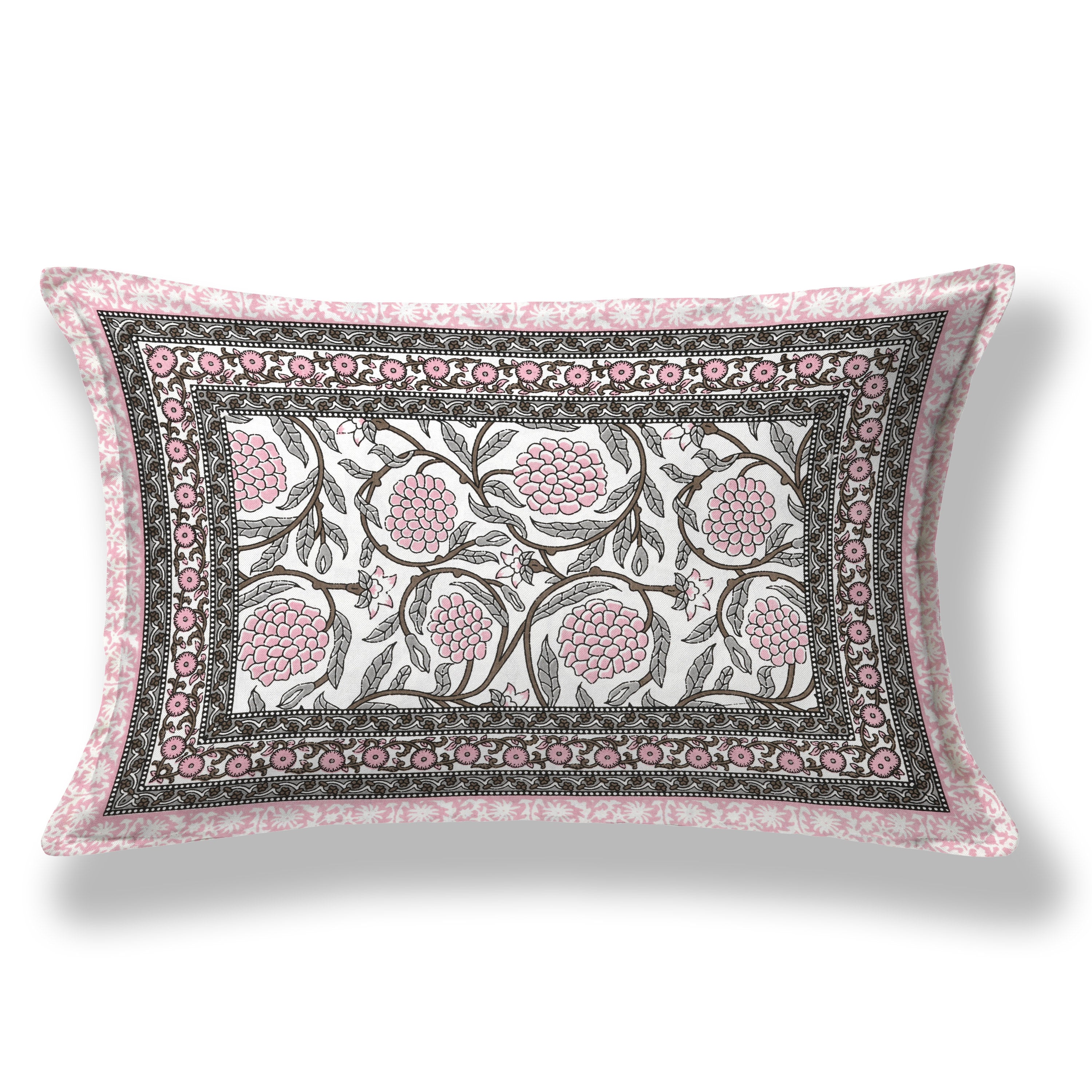 Pastel Floral Cotton Single Bedsheet- Pastel Pink (Pack of 2)