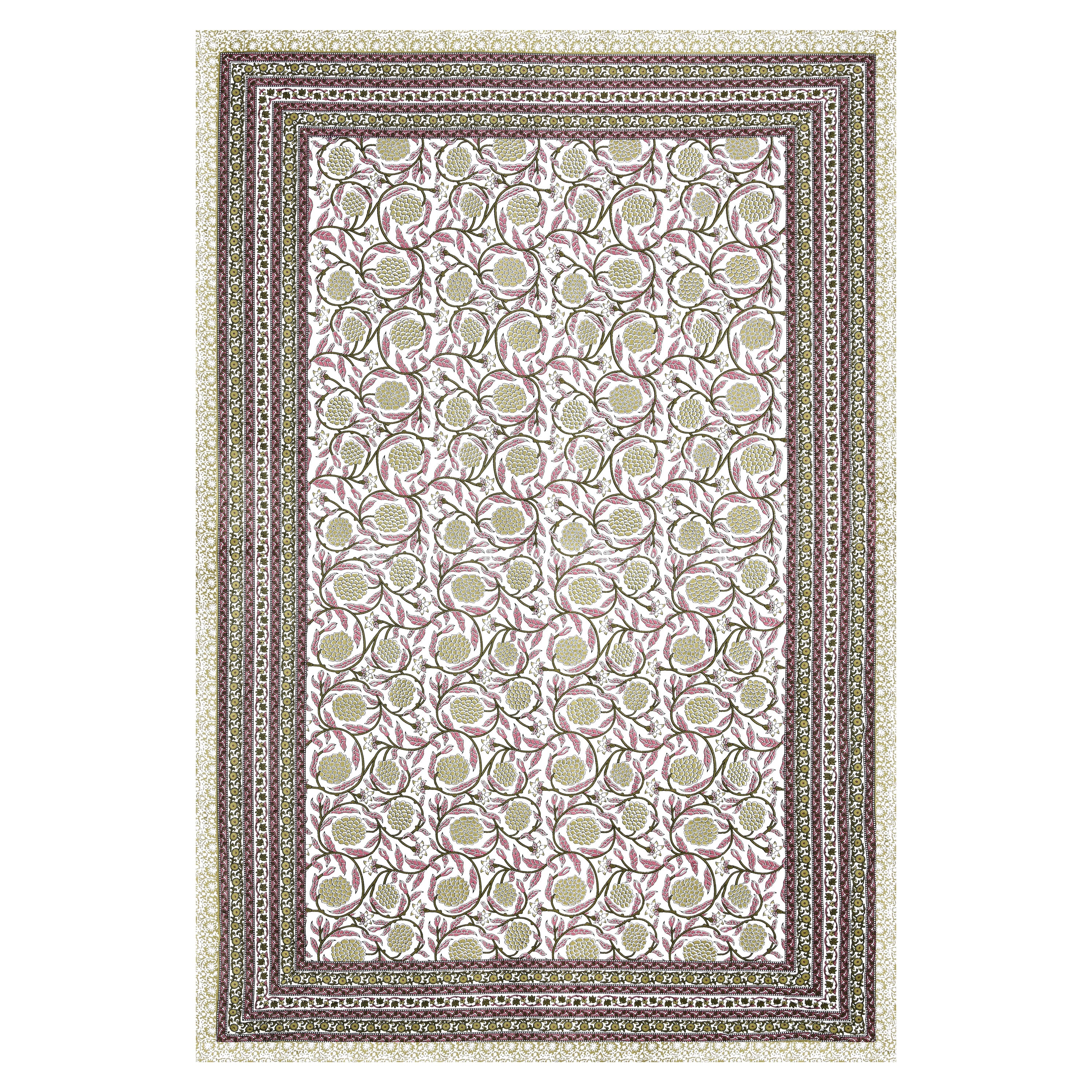 Pastel Floral Cotton Single Bedsheet- Moss Green (Pack of 2)
