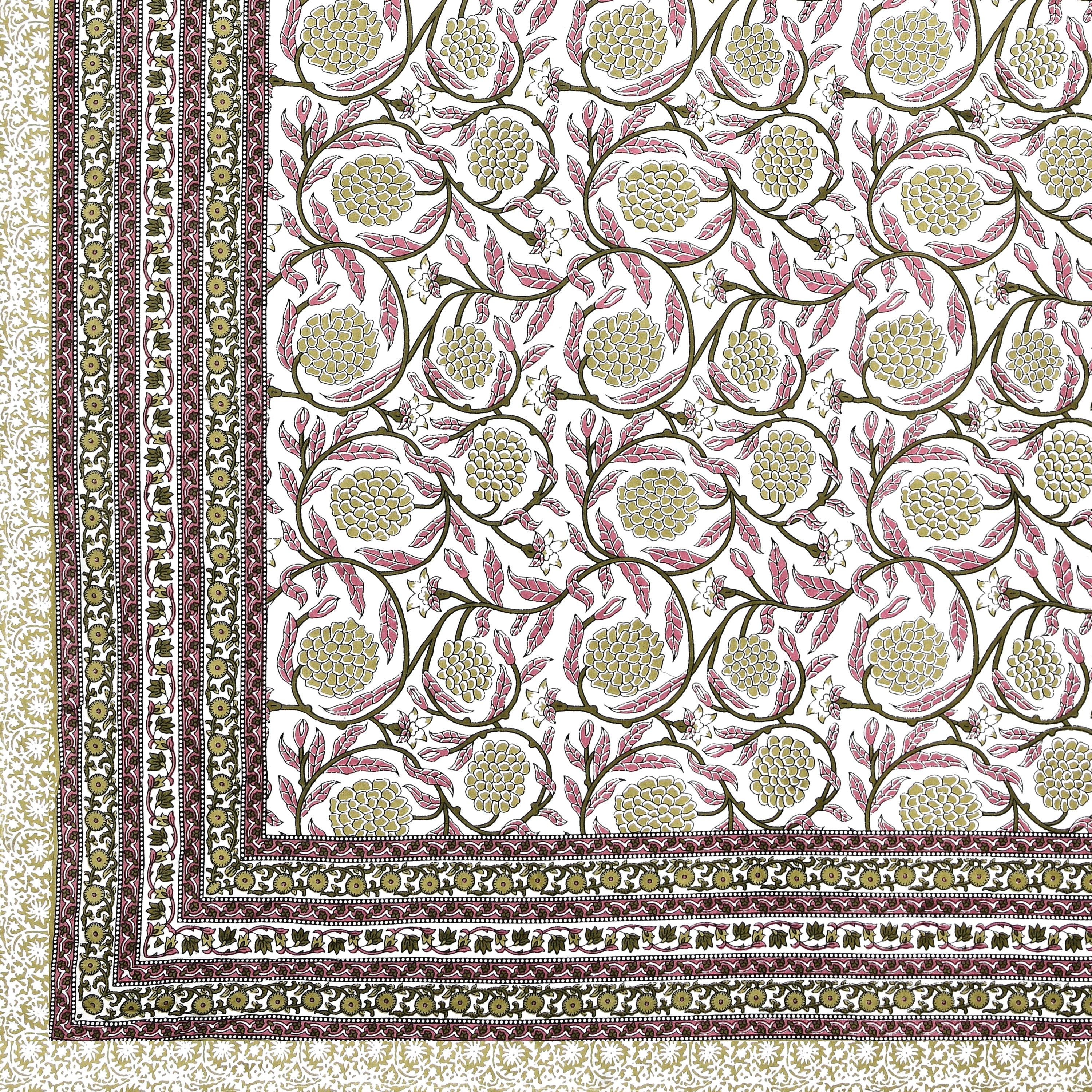 Pastel Floral Cotton Single Bedsheet- Moss Green (Pack of 2)
