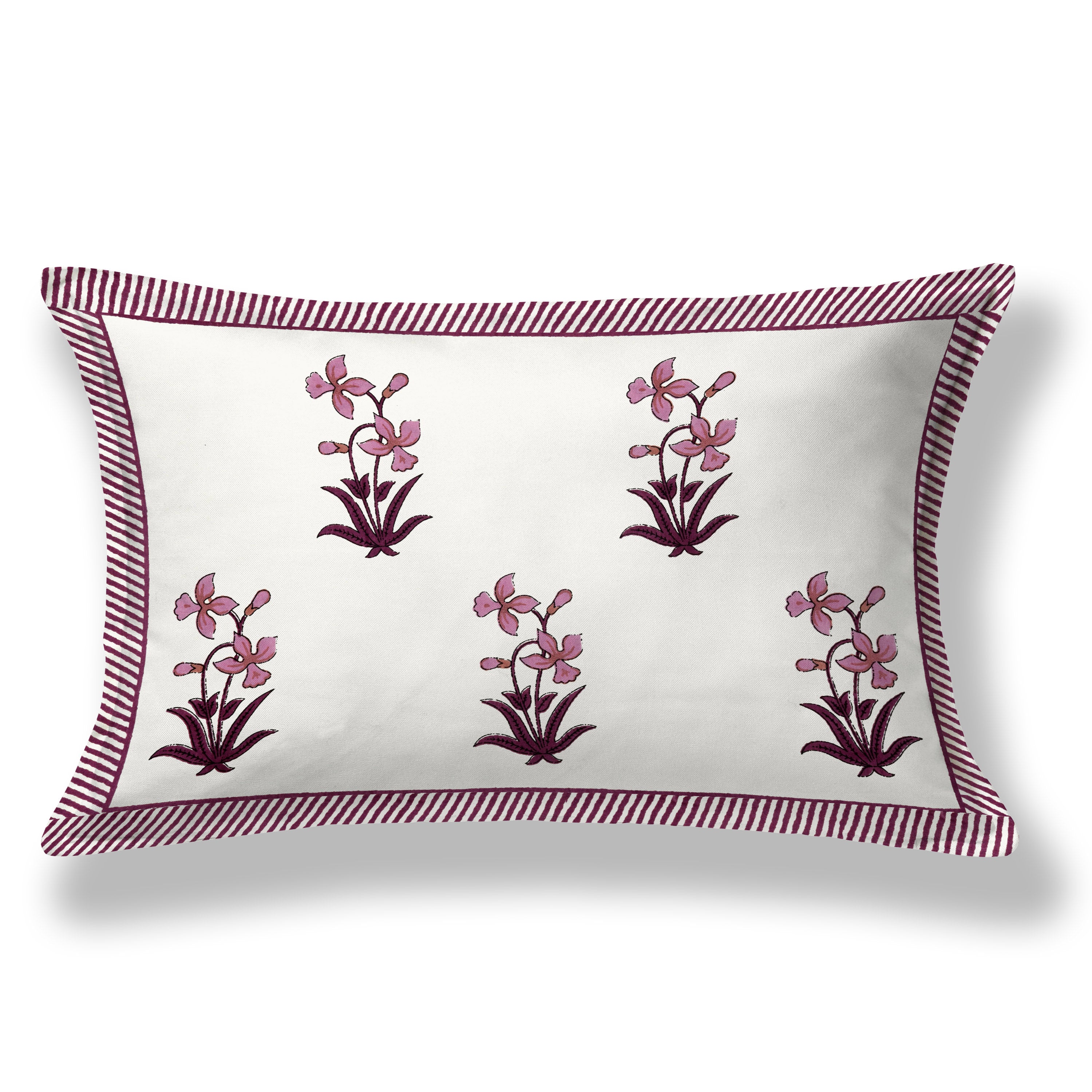 Block Printed Cotton Single Bedsheet- Pink (Pack of 2)