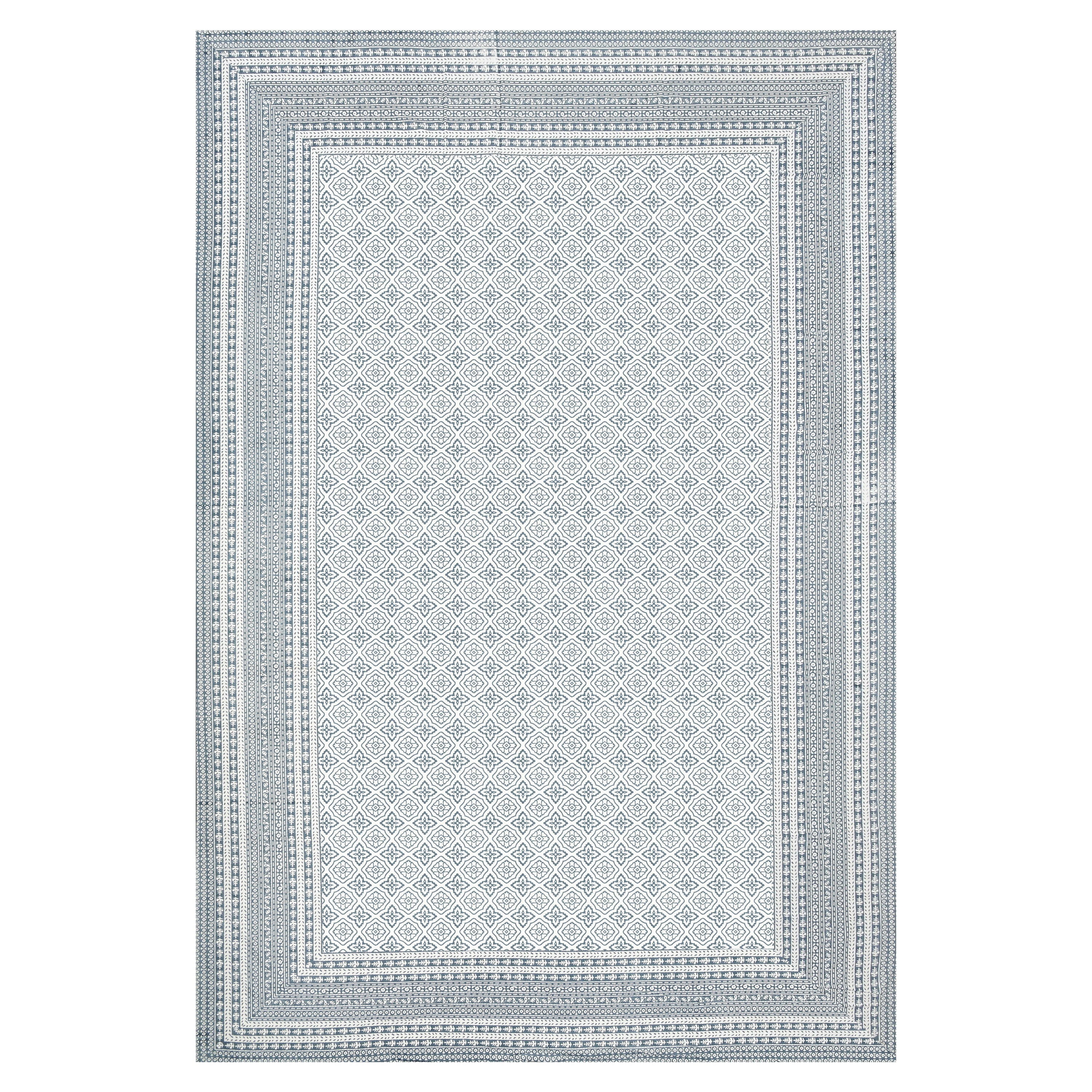 Square Printed Single Cotton Bedsheet- Grey (Pack of 2)