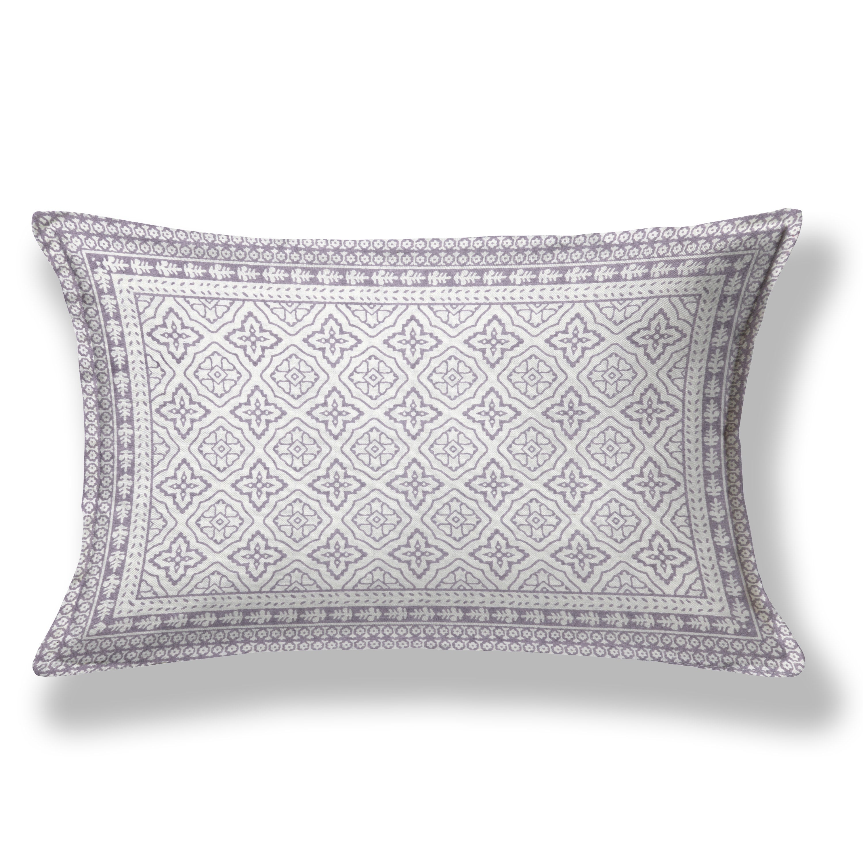 Square Printed Cotton Single Bedsheet- Lavender (Pack of 2)