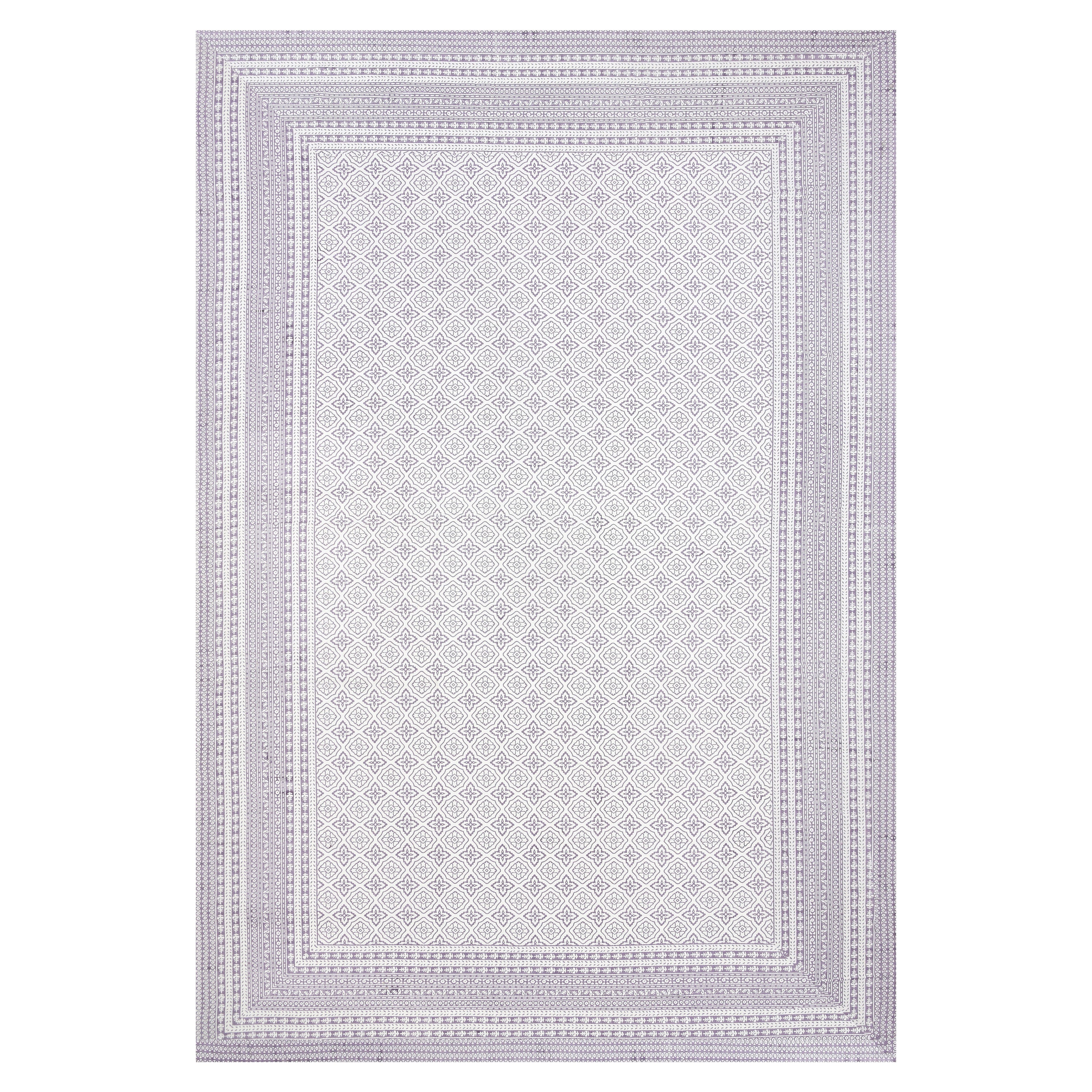 Square Printed Cotton Single Bedsheet- Lavender (Pack of 2)