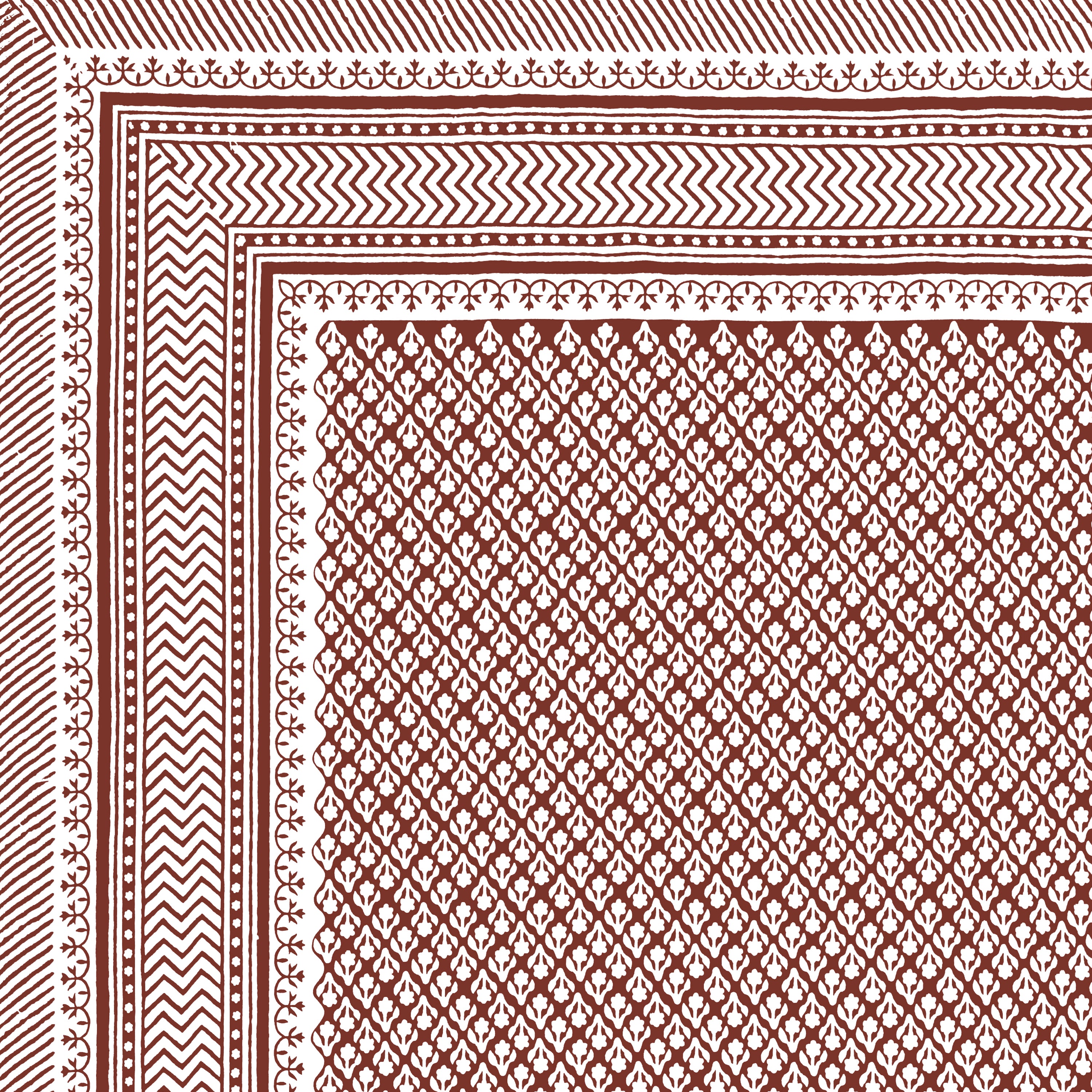 Rajasthani Jaali Printed Cotton Bedsheet - Maroon