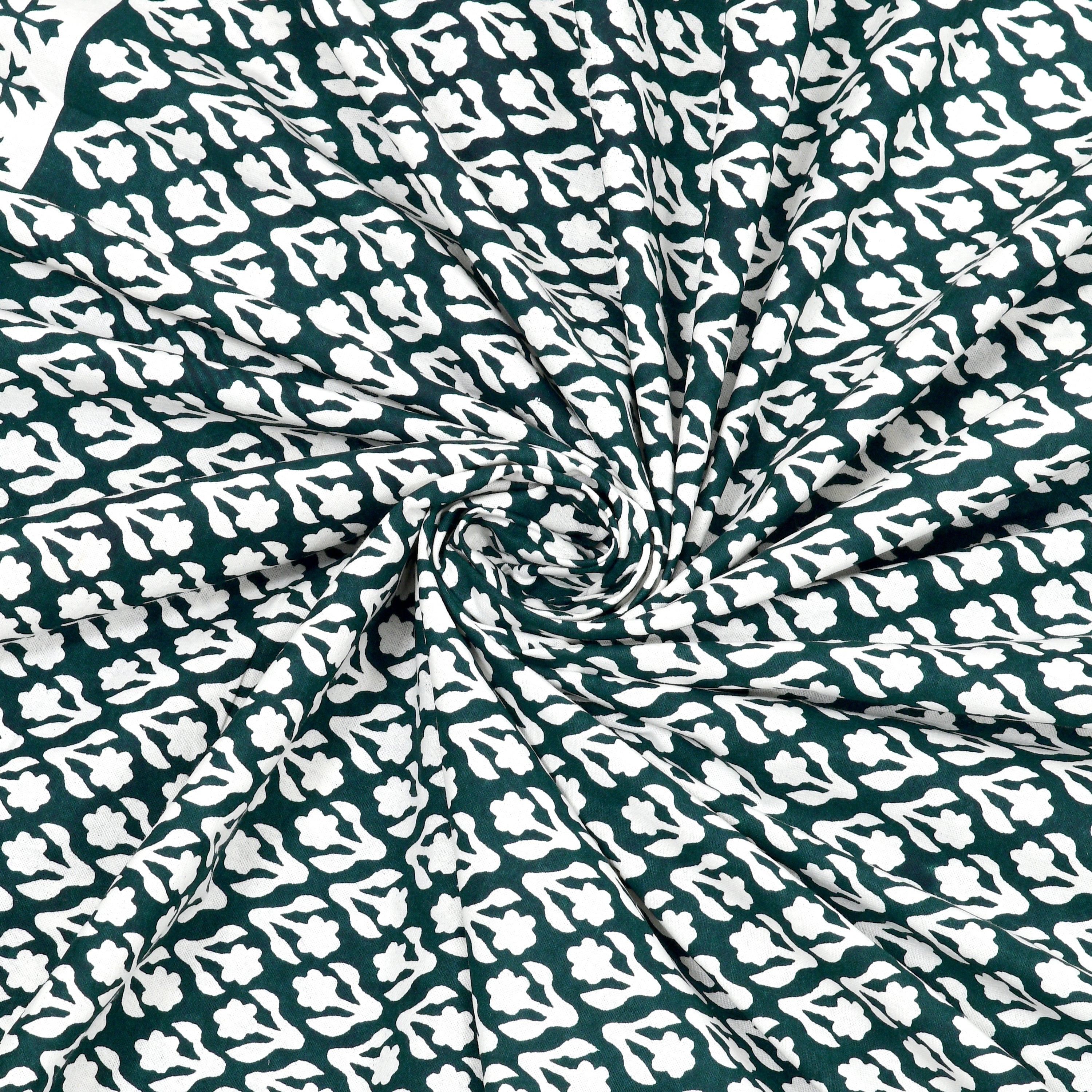Rajasthani Jaali Printed Cotton Bedsheet - Pine Green