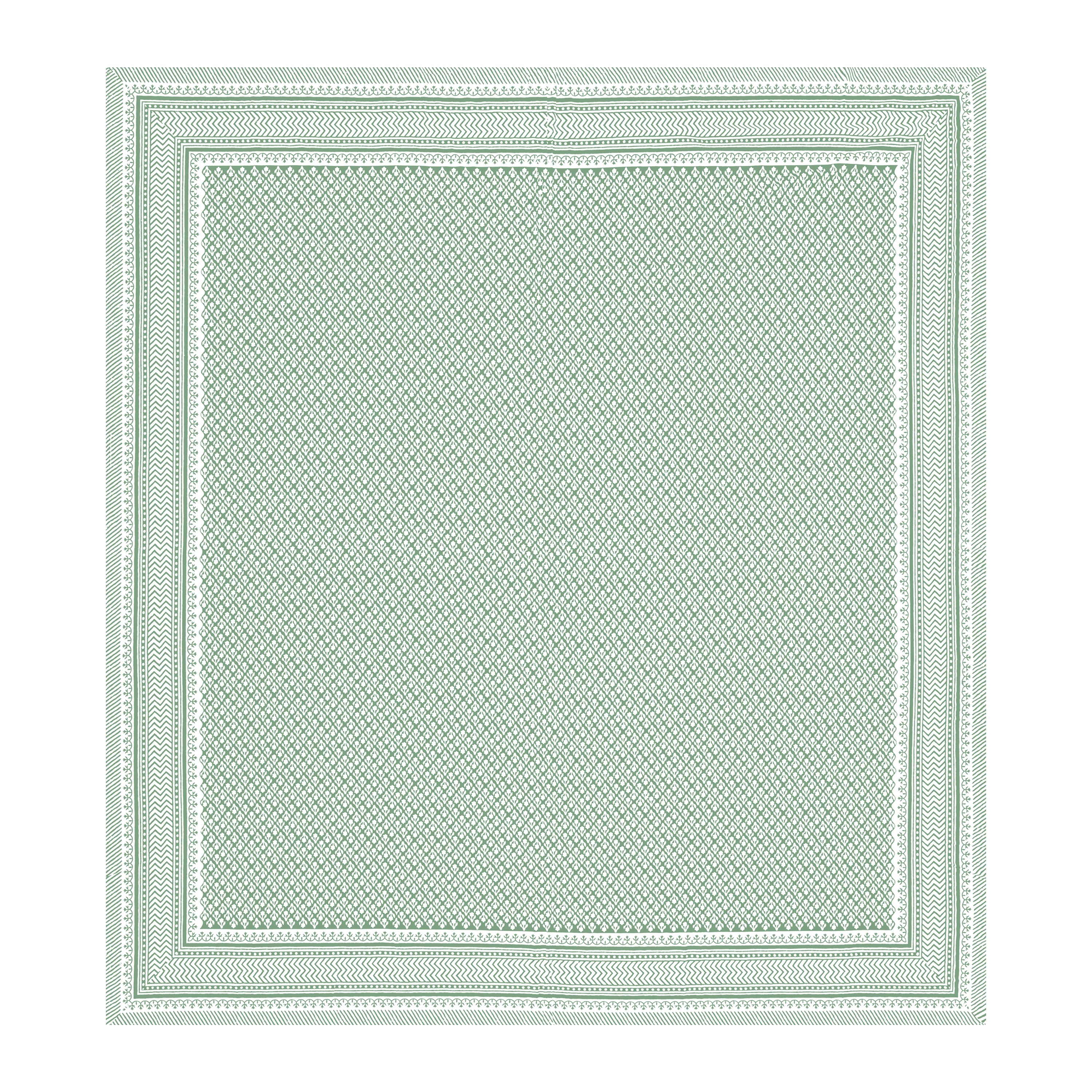Rajasthani Jaali Printed Cotton Bedsheet - Sea Green