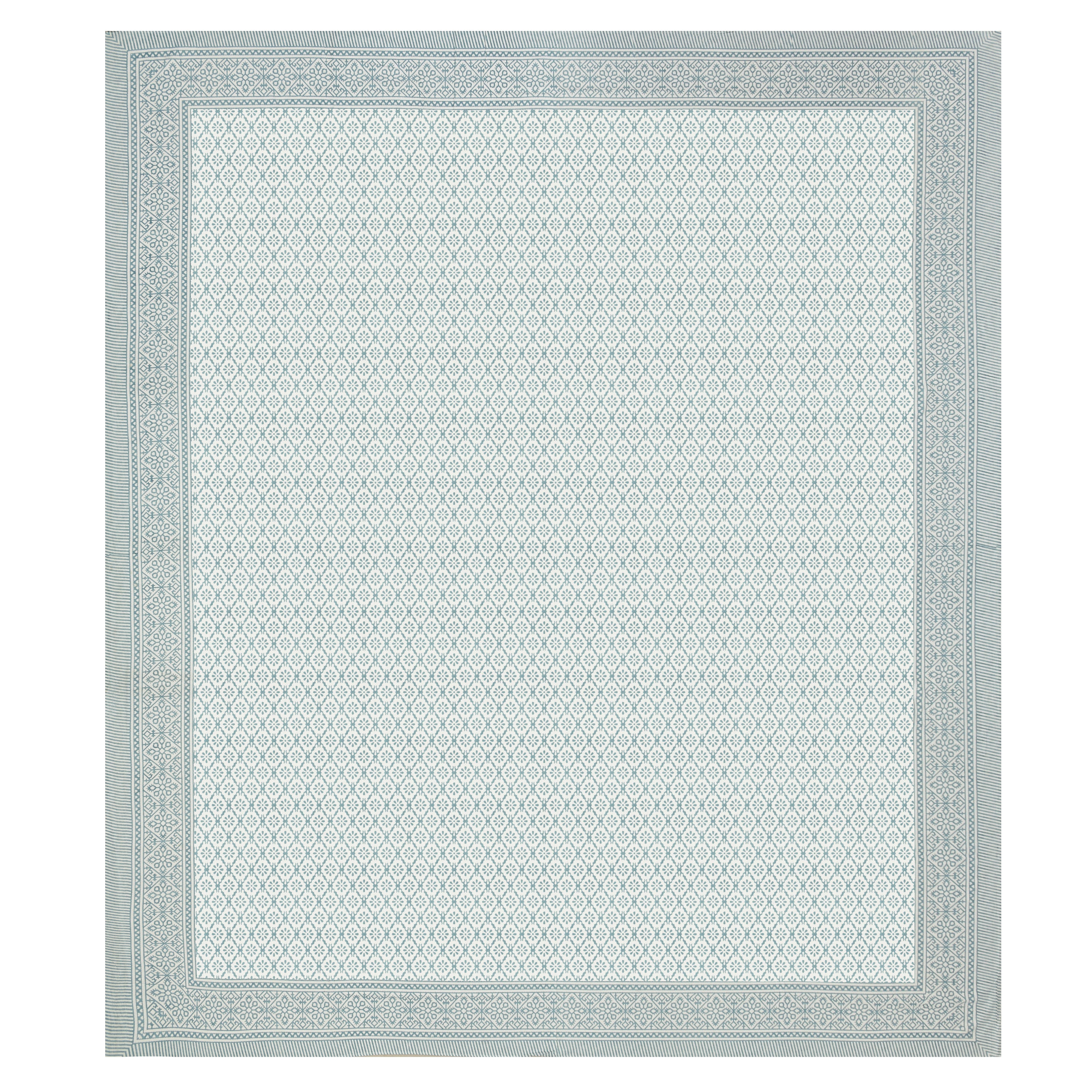 Basic Floral Cotton King Size Bedsheet- Sea Green