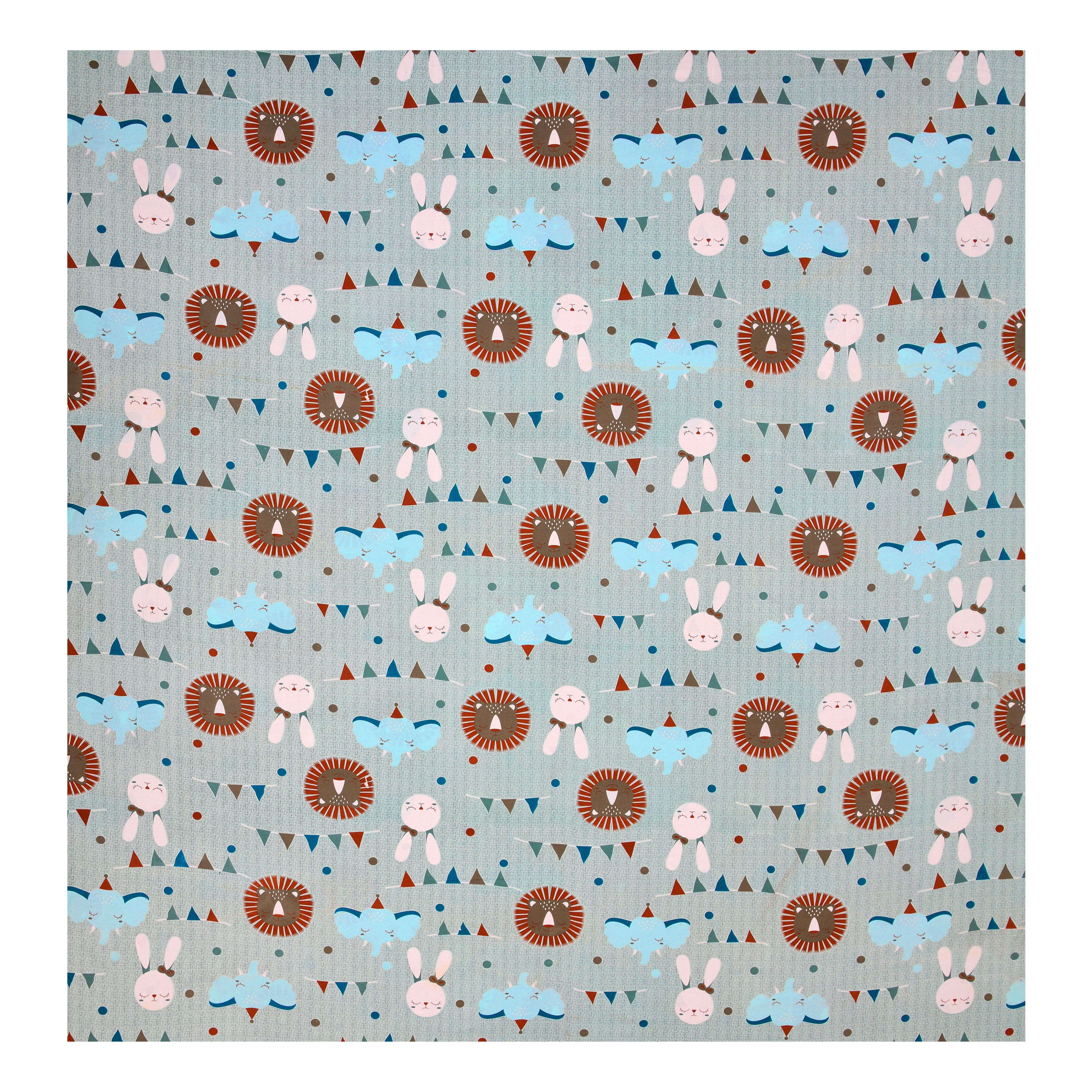 Jungle Carnival Pure Cotton Bedsheet- Mint Green