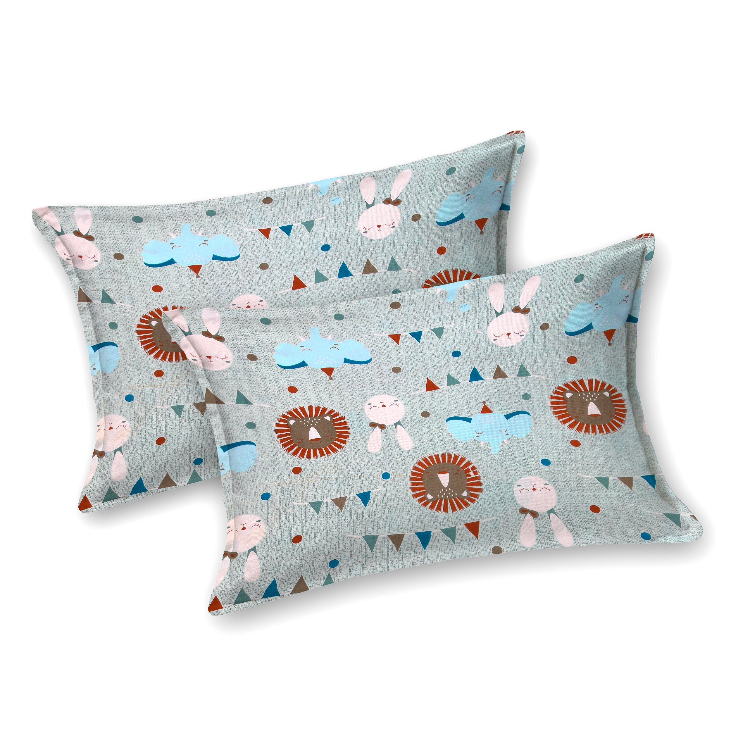 Jungle Carnival Pure Cotton Bedsheet- Mint Green