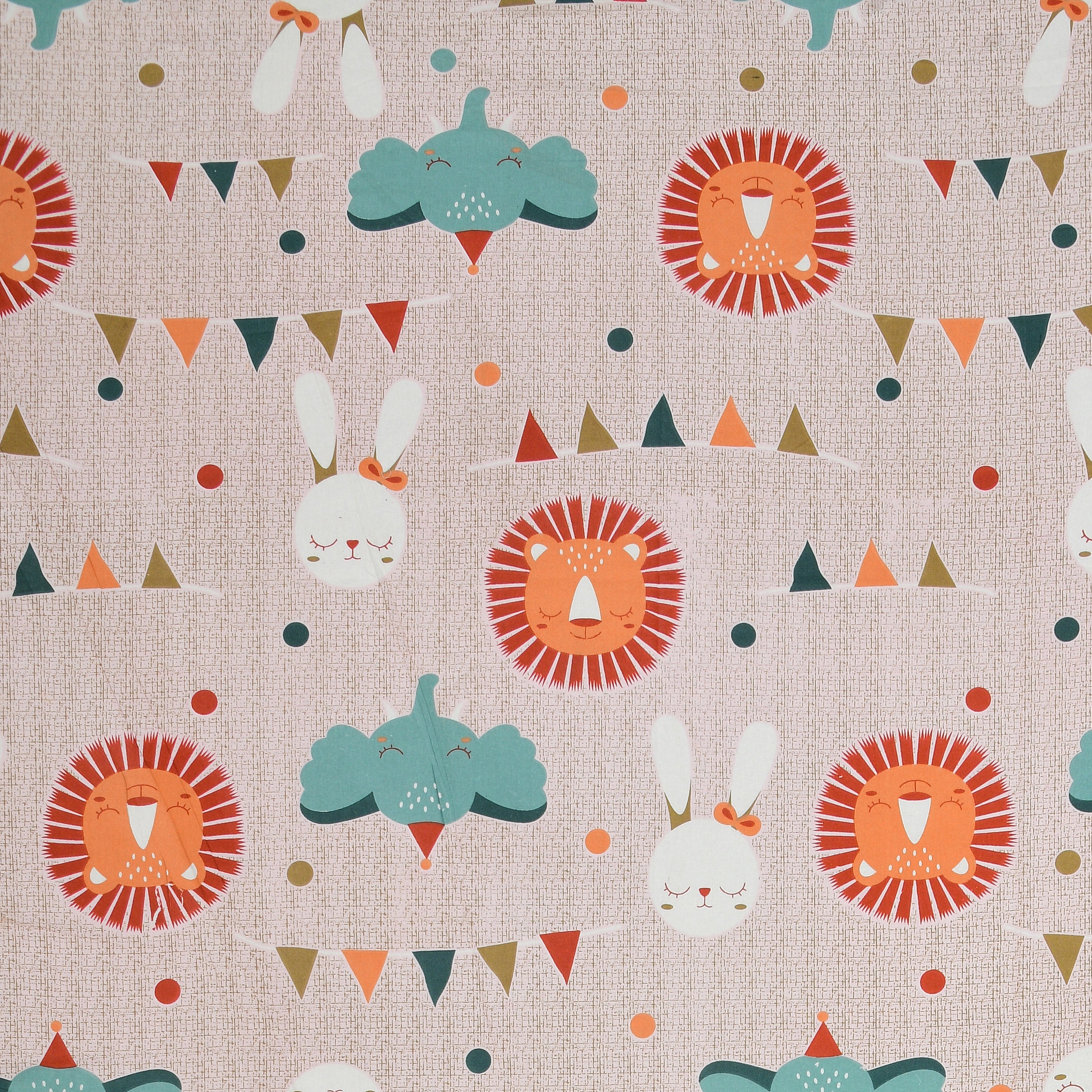 Jungle Carnival Pure Cotton Bedsheet- Cream