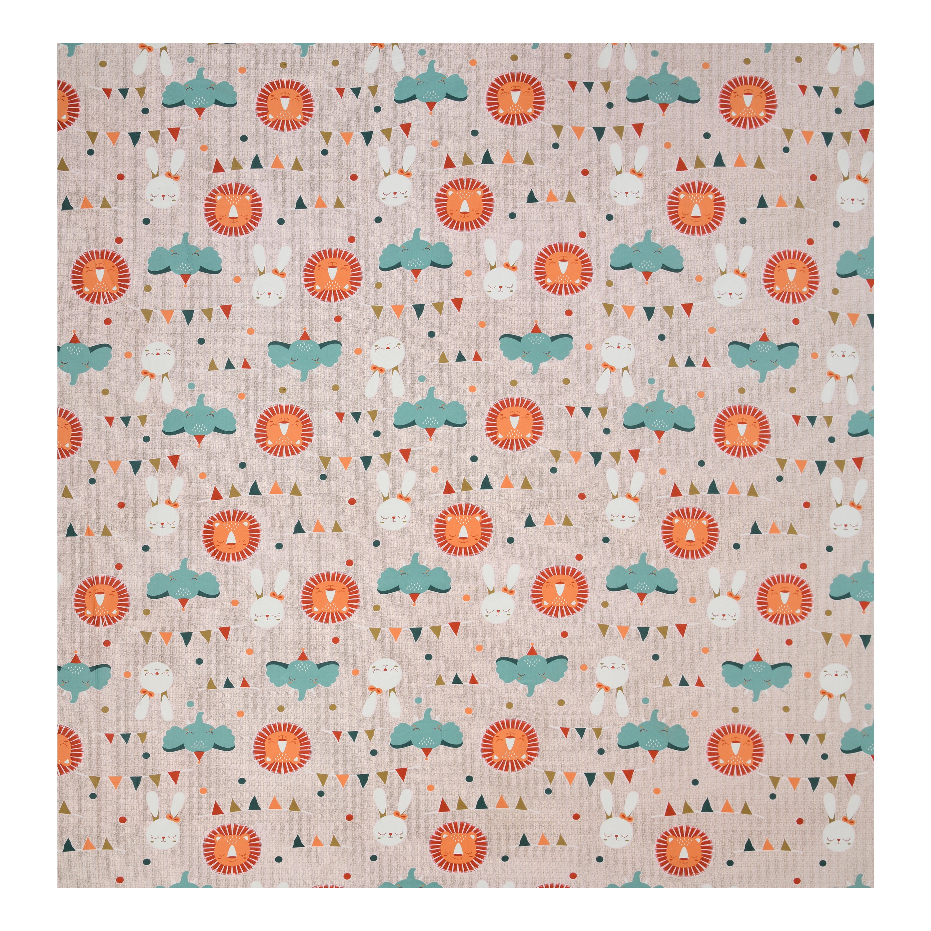 Jungle Carnival Pure Cotton Bedsheet- Cream