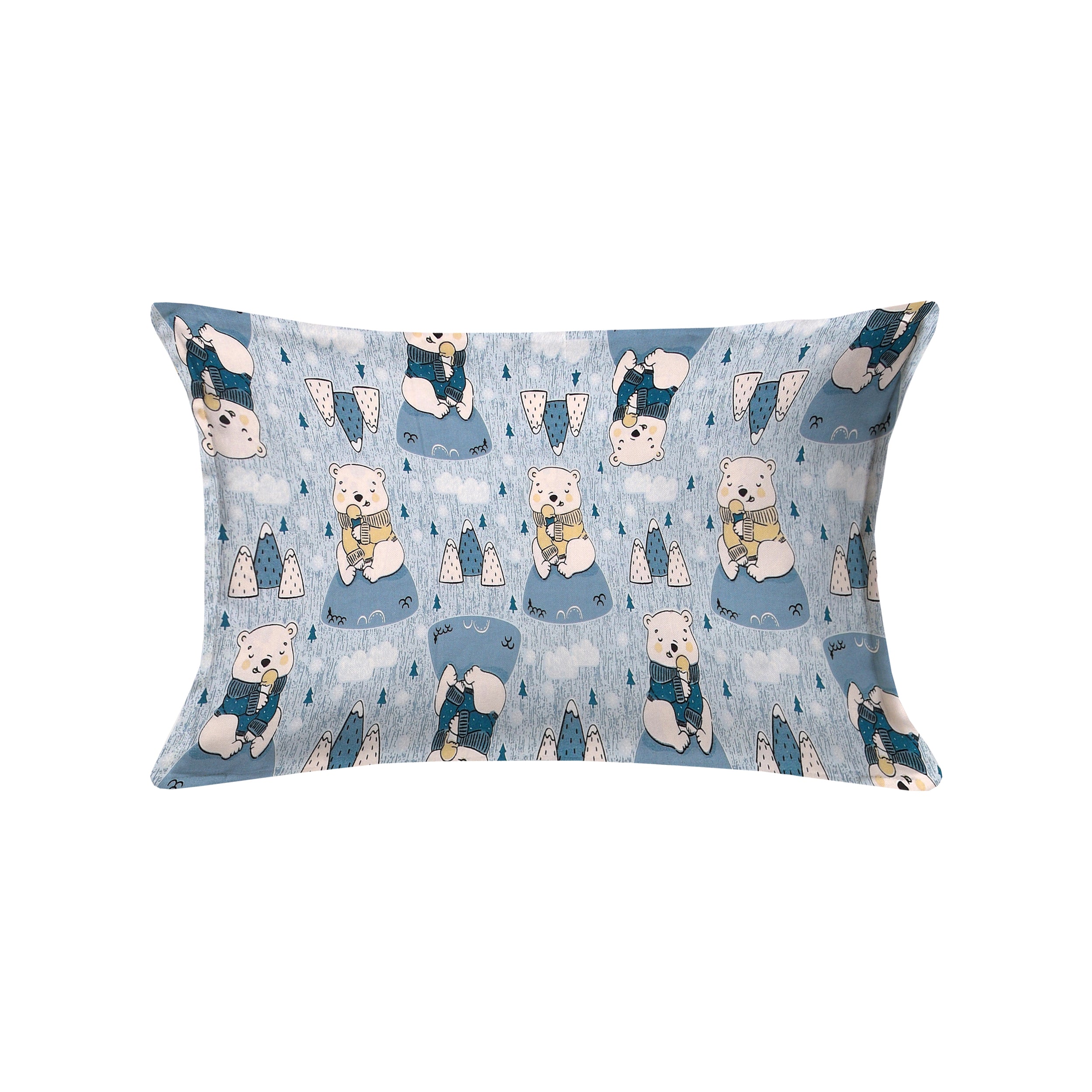 Bear Buddies Pure Cotton Single Bedsheet Set of 2- Blue