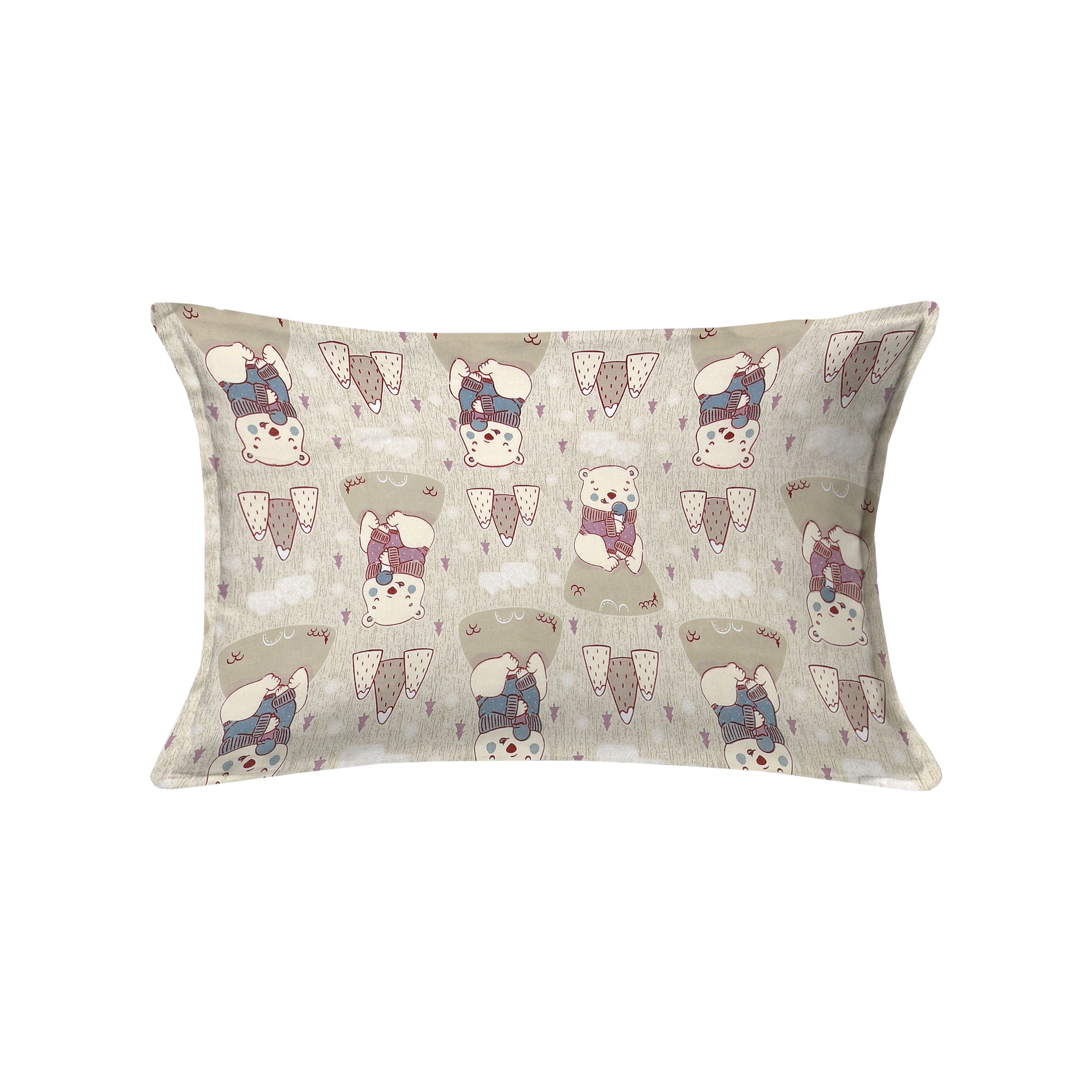 Bear Buddies Pure Cotton Single Bedsheet Set of 2 - Beige