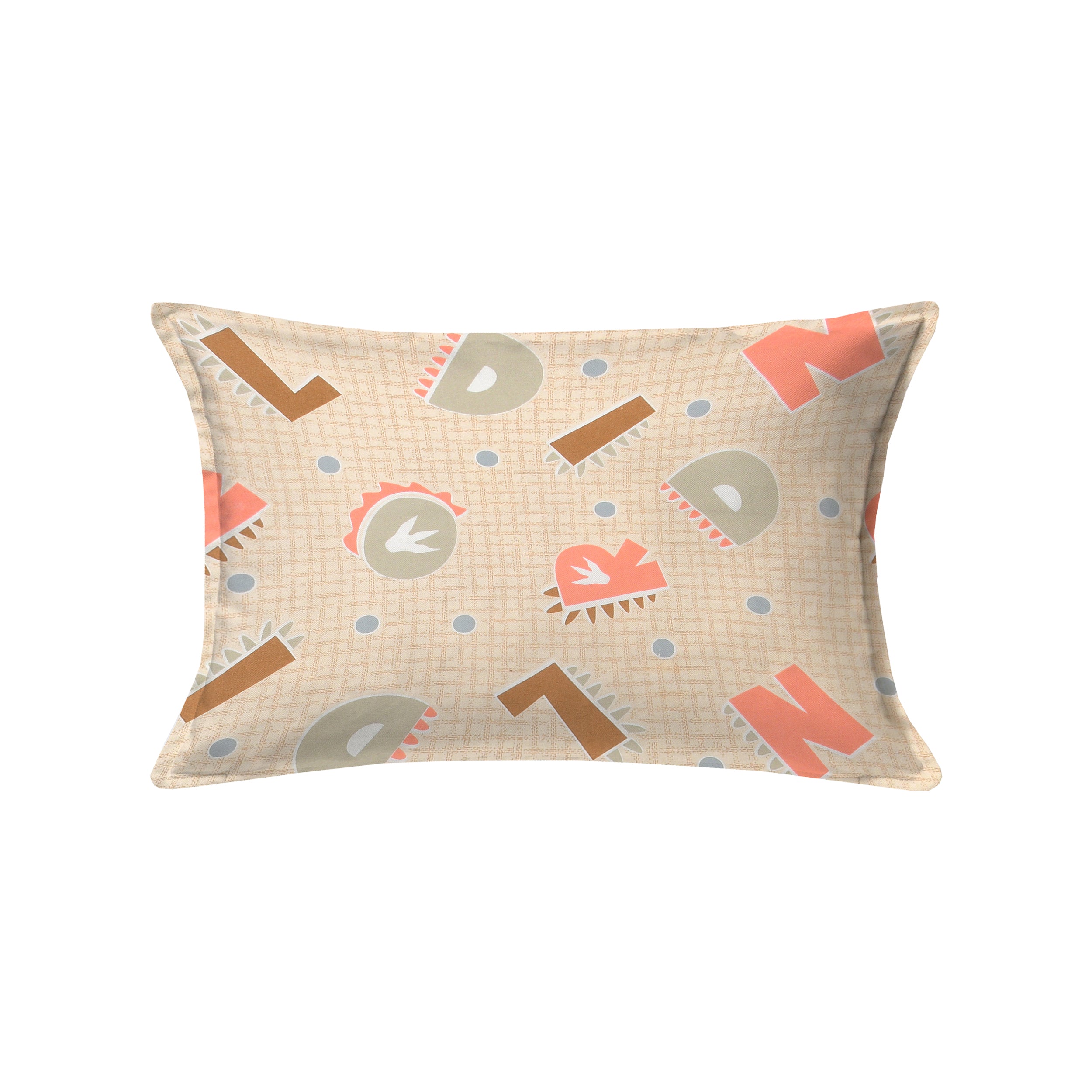 Alphabetical Adventure Pure Cotton Single Bedsheet Set of 2 - Peachy Cream