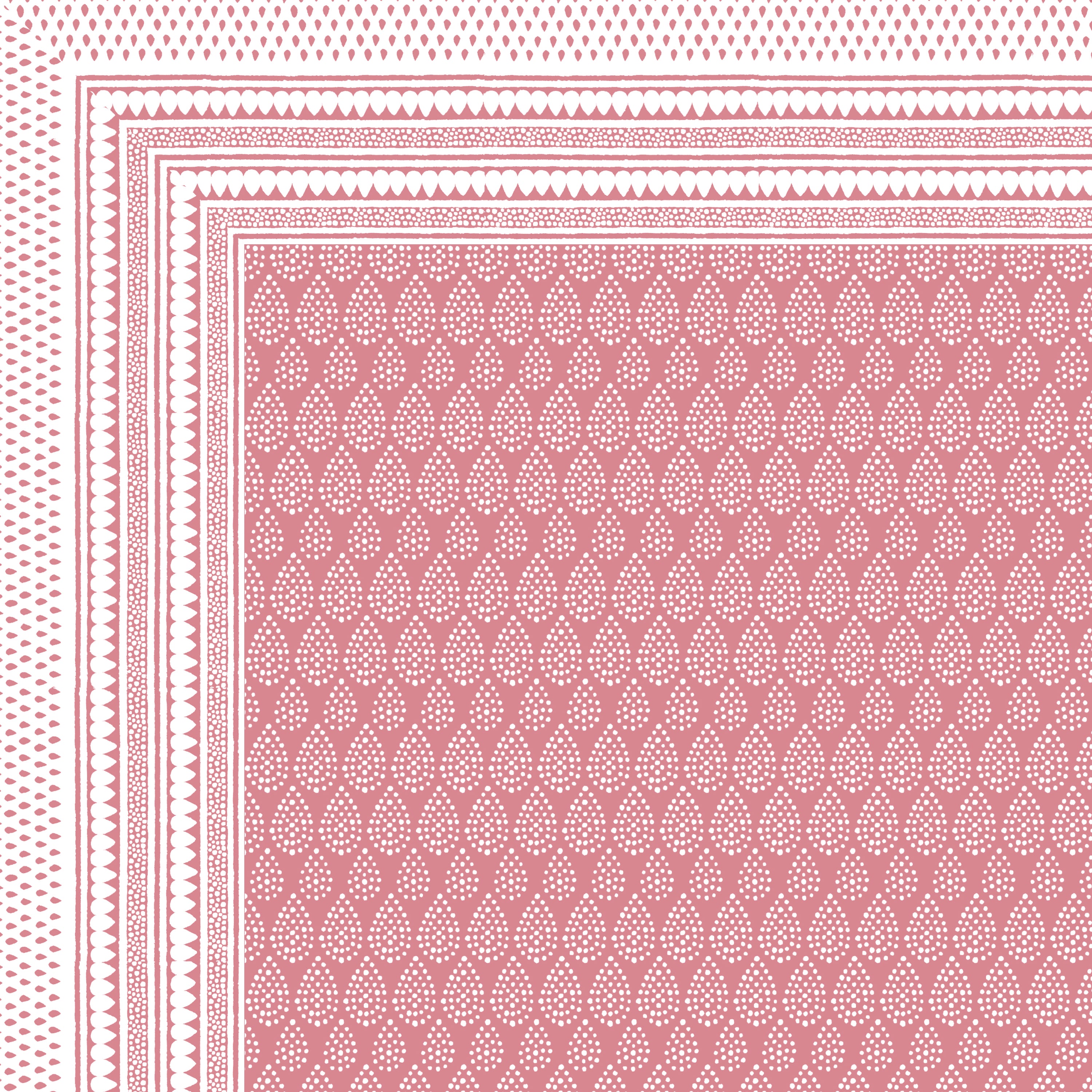 Teardrop Printed Cotton Bedsheet - Pink