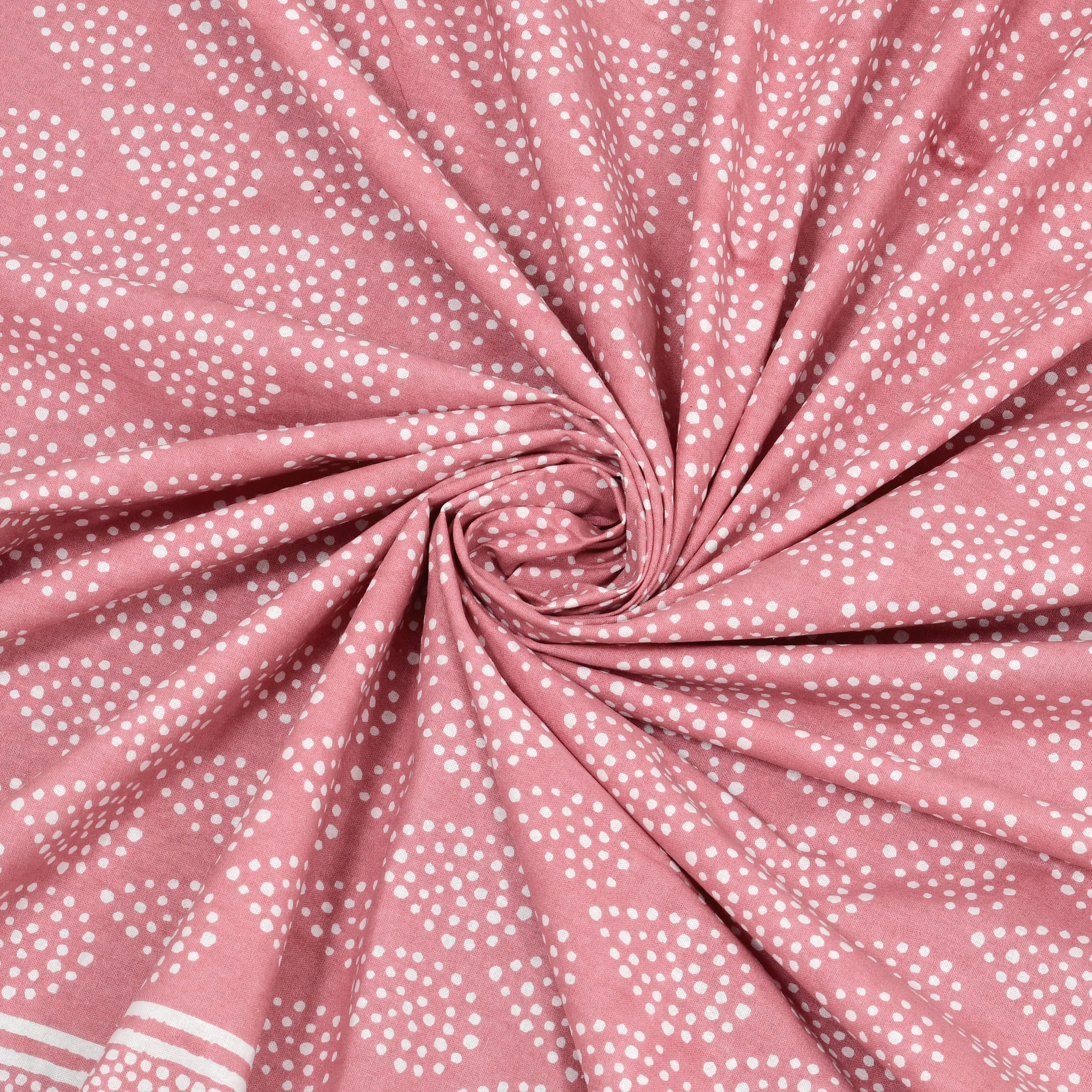 Teardrop Printed Cotton Bedsheet - Pink