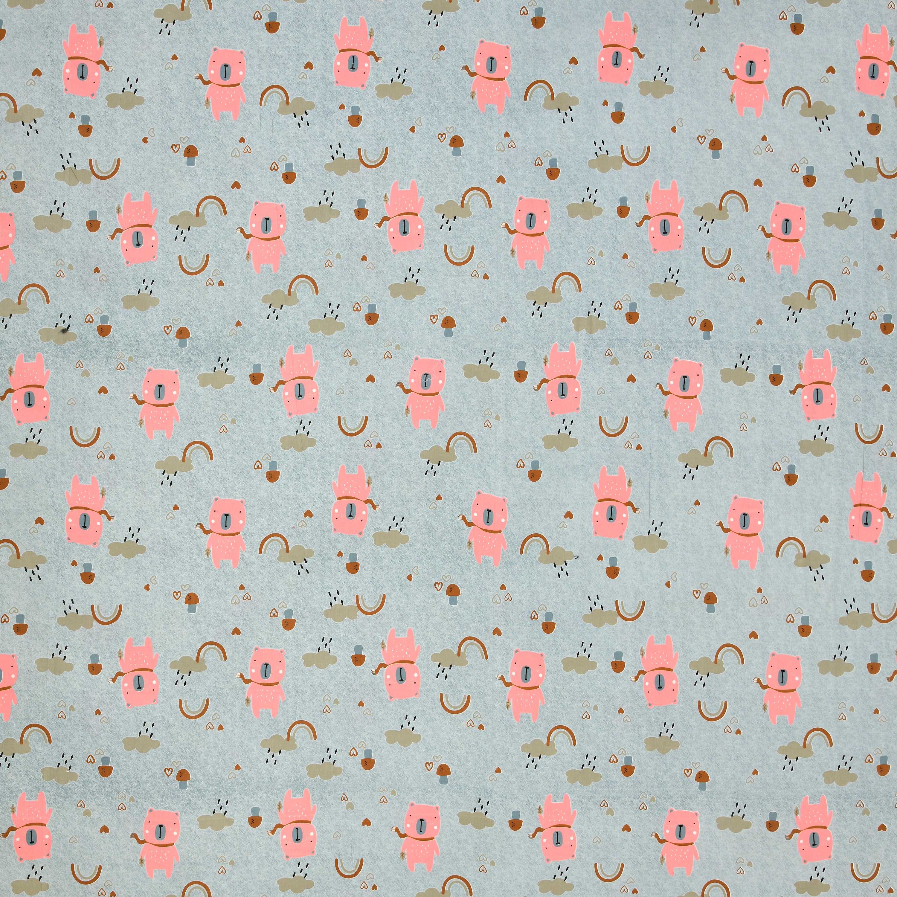 Dream World Pure Cotton Bedsheet- Sky Blue