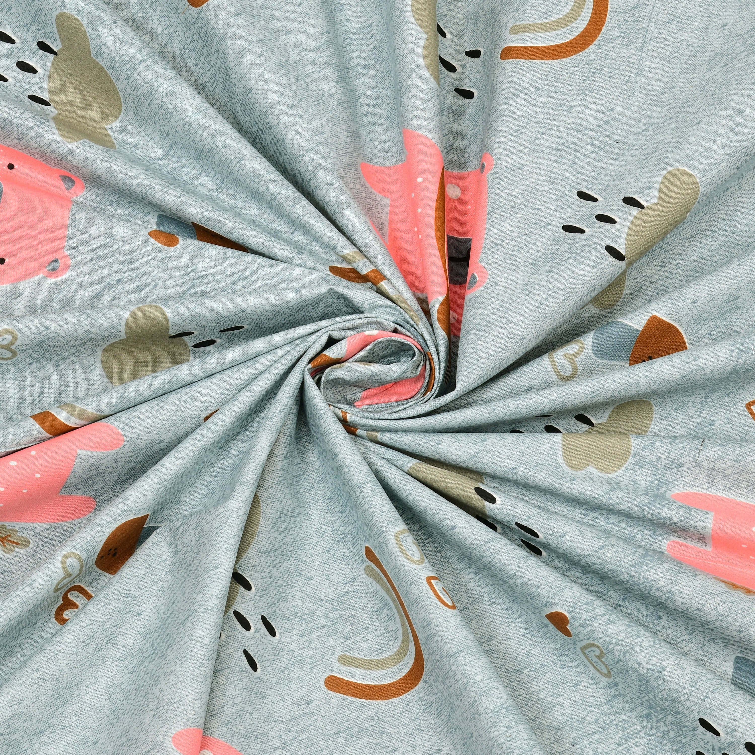 Dream World Pure Cotton Bedsheet- Sky Blue