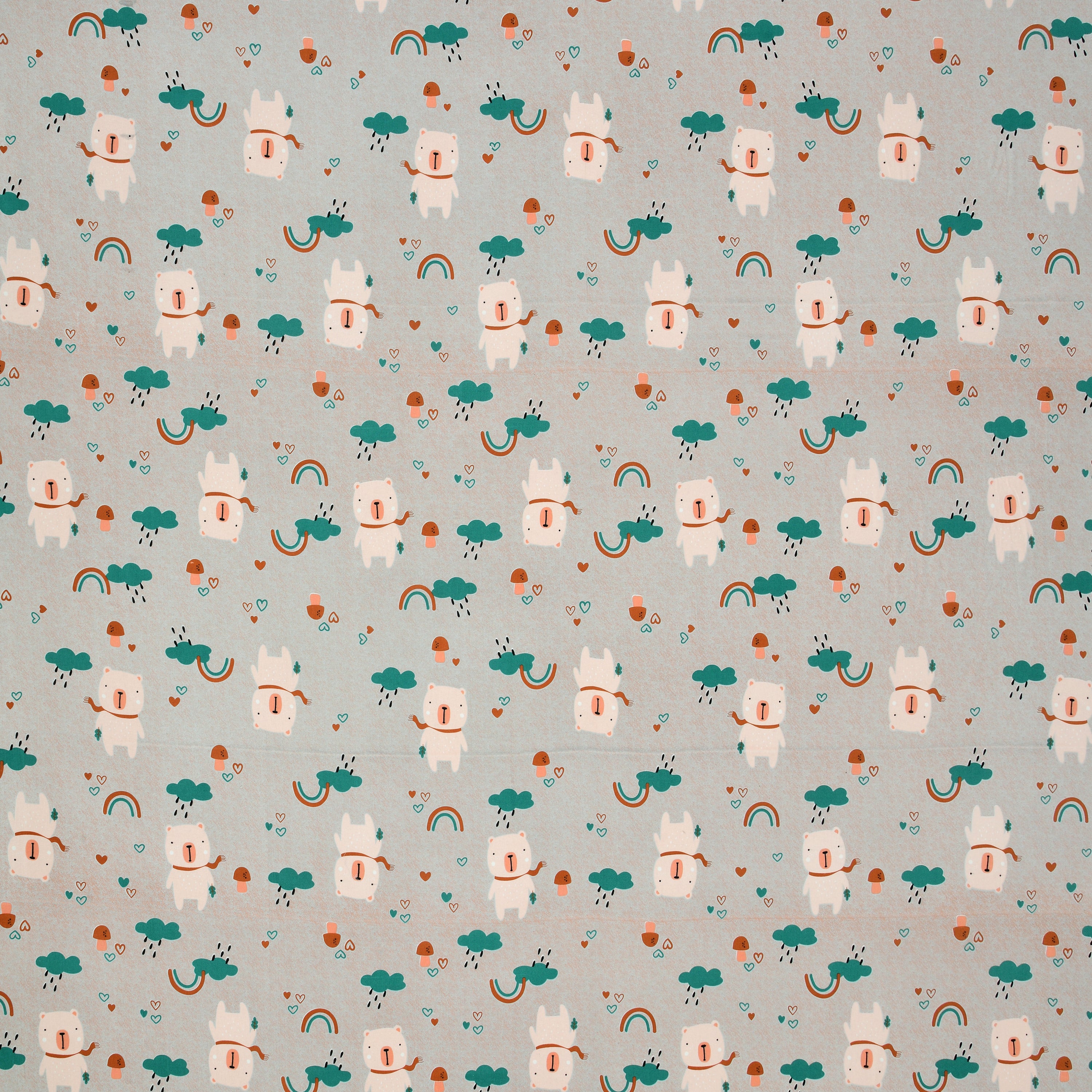 Dream World Pure Cotton Bedsheet- Mint Green