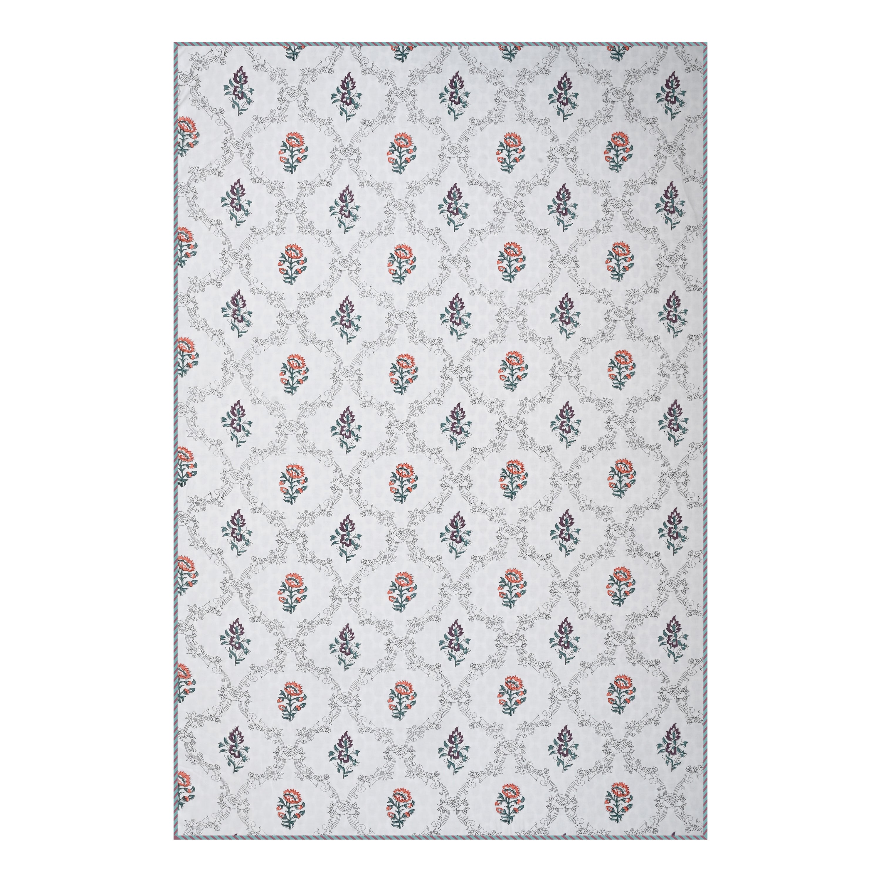 Botanical Calm Dohar Printable & Reversible - Orange Floral