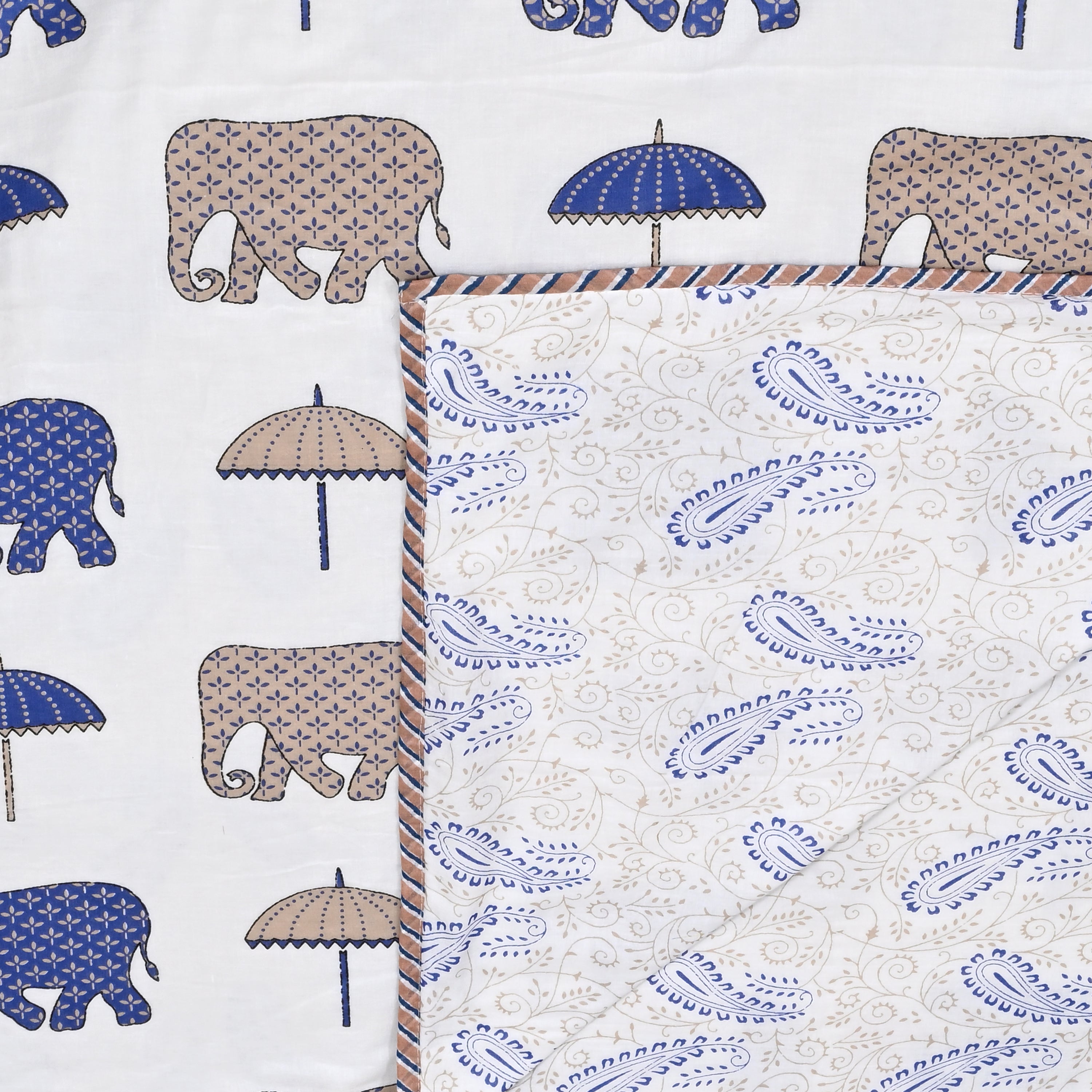 Botanical Calm Dohar Printable & Reversible - Indigo