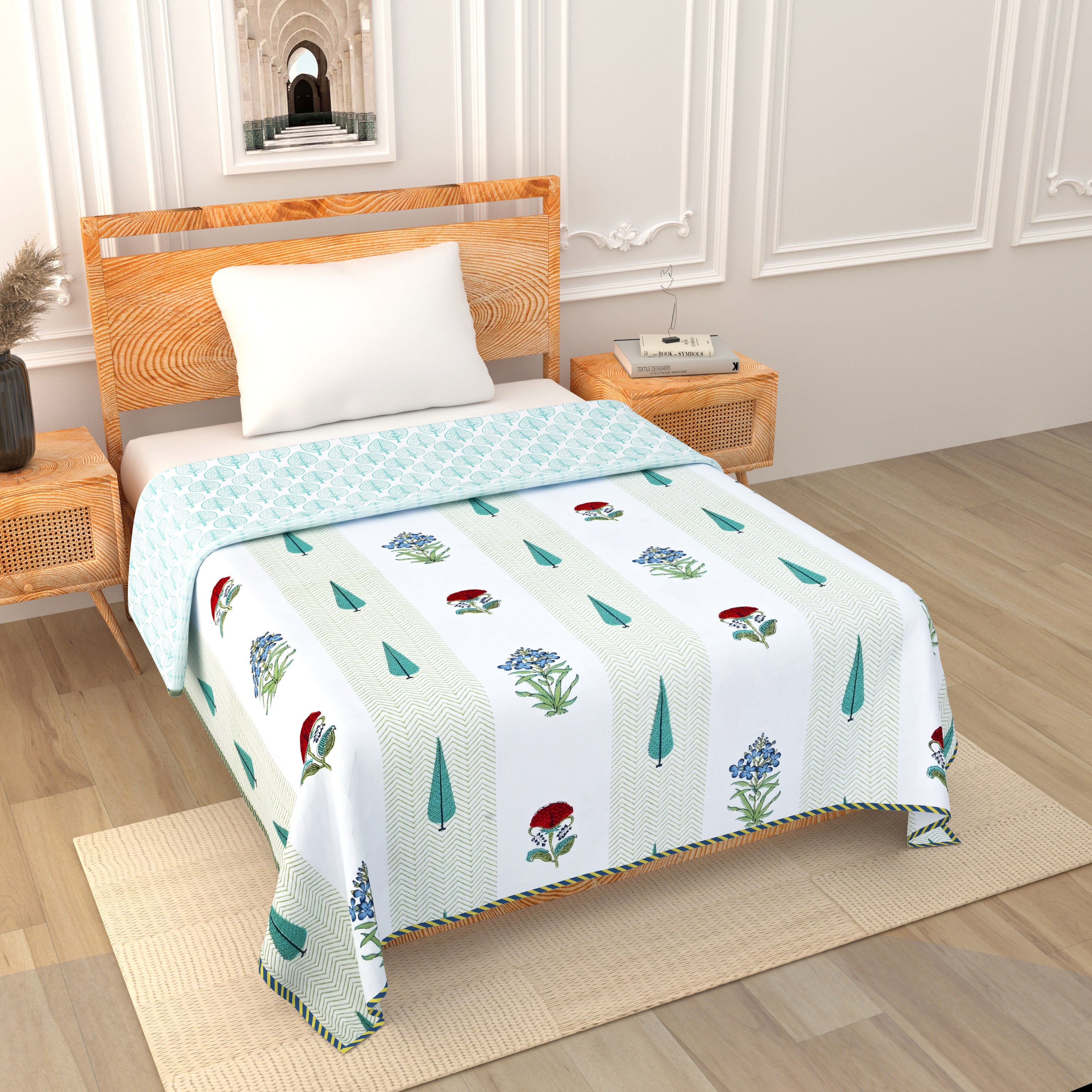 Meadow Mist Summer Cotton Dohar Printable & Reversible