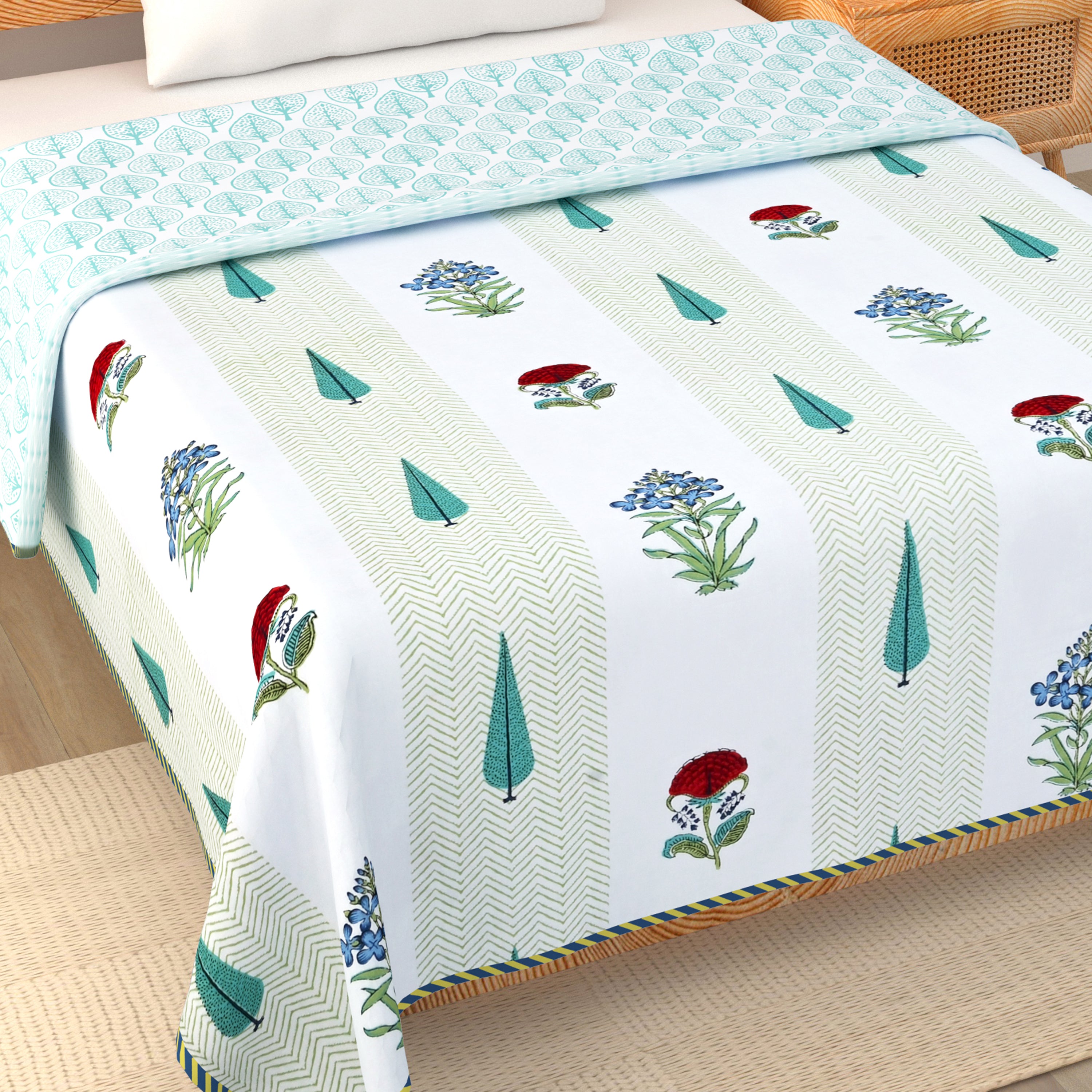 Meadow Mist Summer Cotton Dohar Printable & Reversible