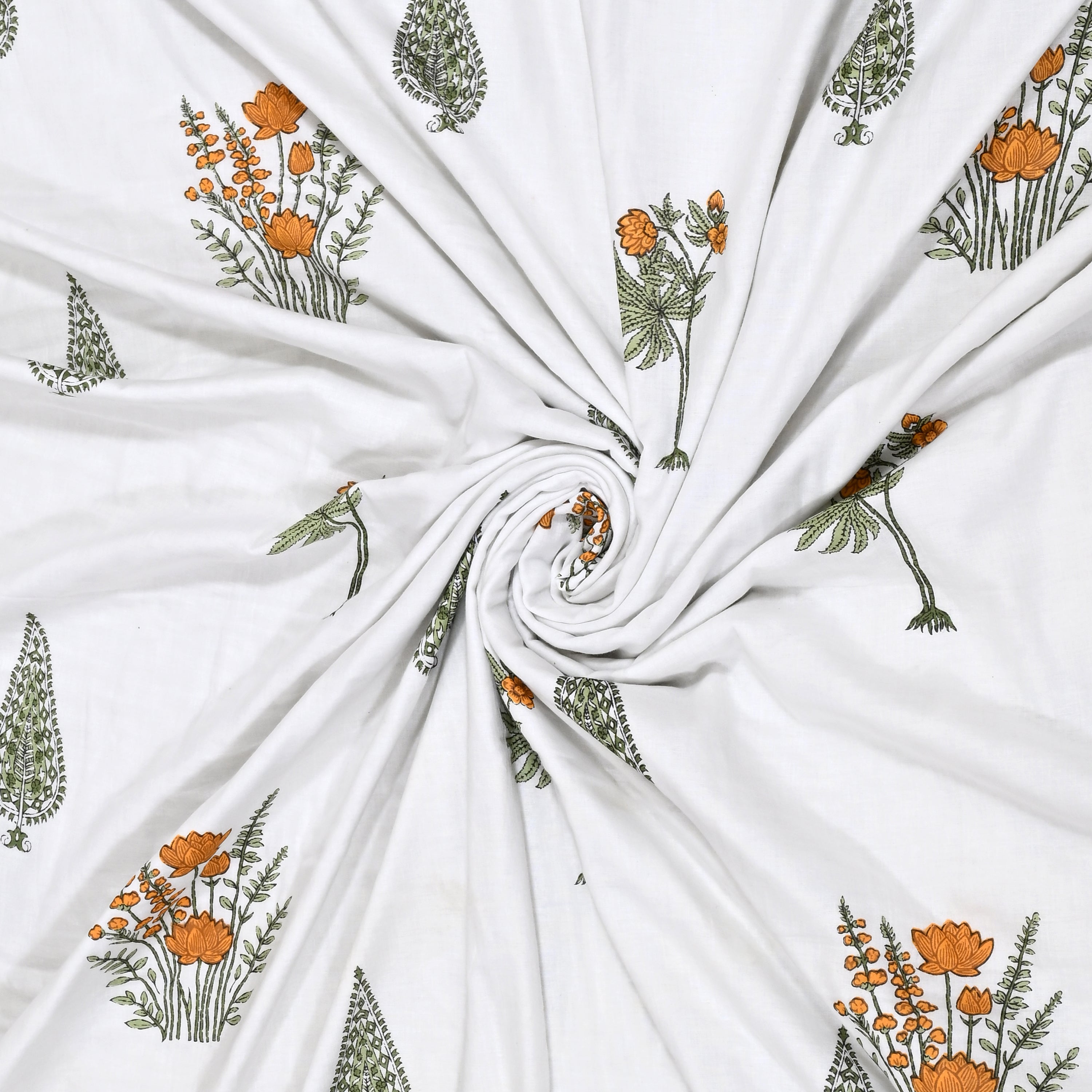 Amber Leaf Cotton Dohar Printable & Reversible