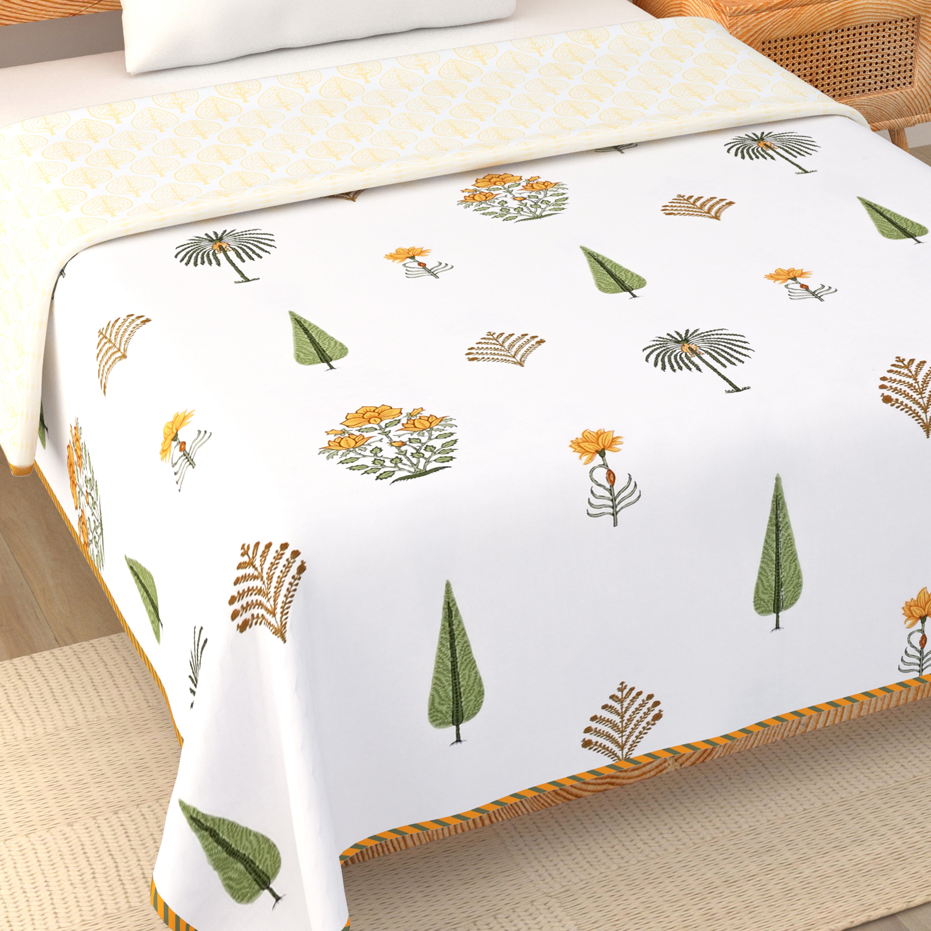 Palm & Petal Cotton Dohar Printable & Reversible